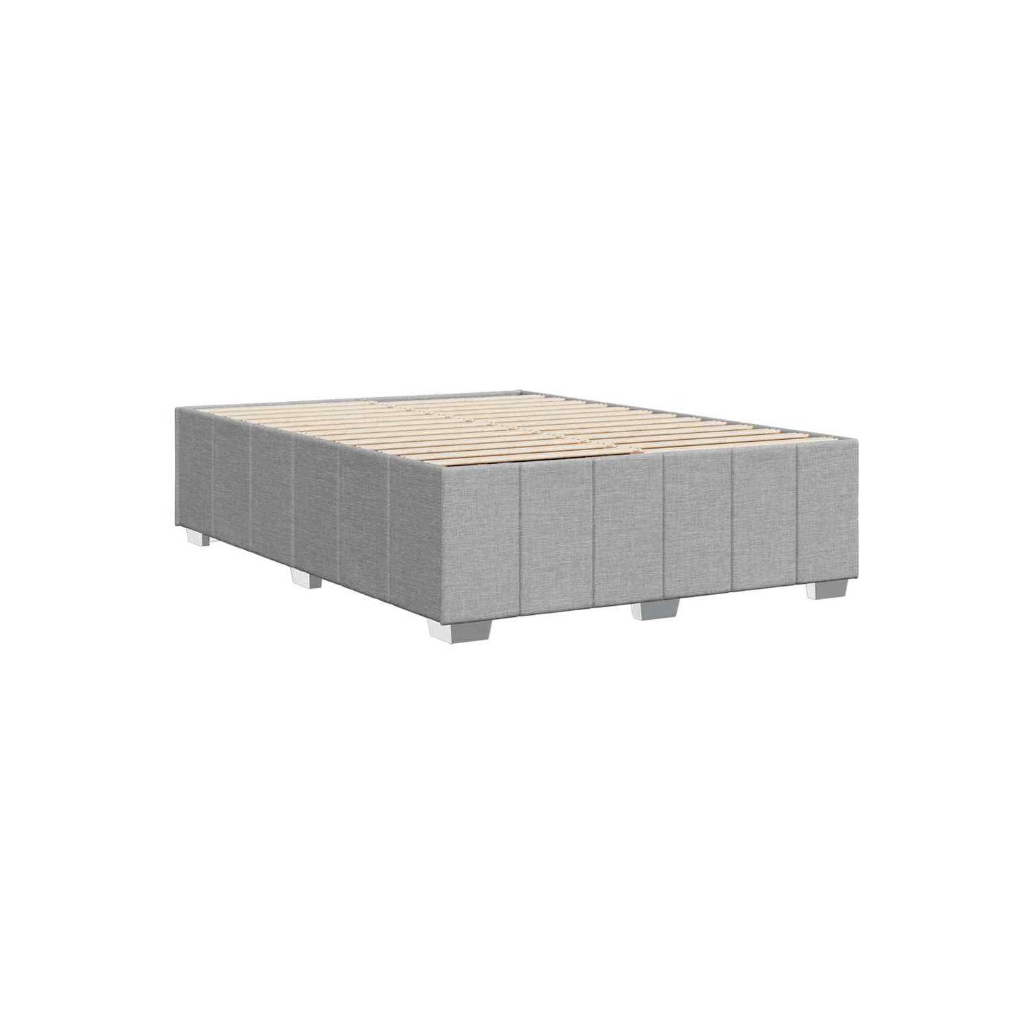 vidaXL Bed Frame without Mattress Light Grey Queen Fabric