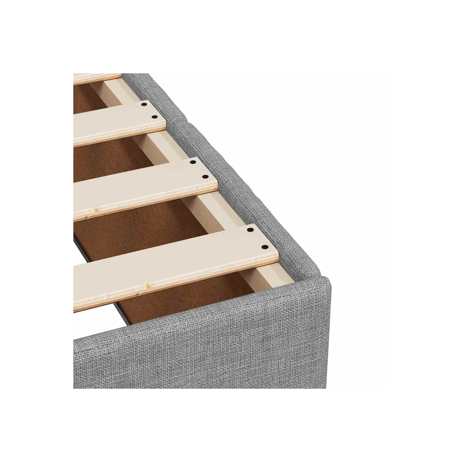 vidaXL Bed Frame without Mattress Light Grey Queen Fabric