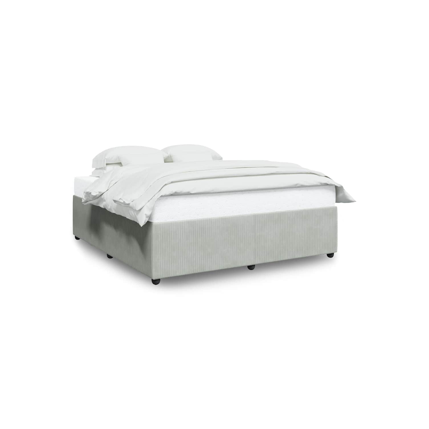 vidaXL Bed Frame without Mattress Light Grey King Velvet