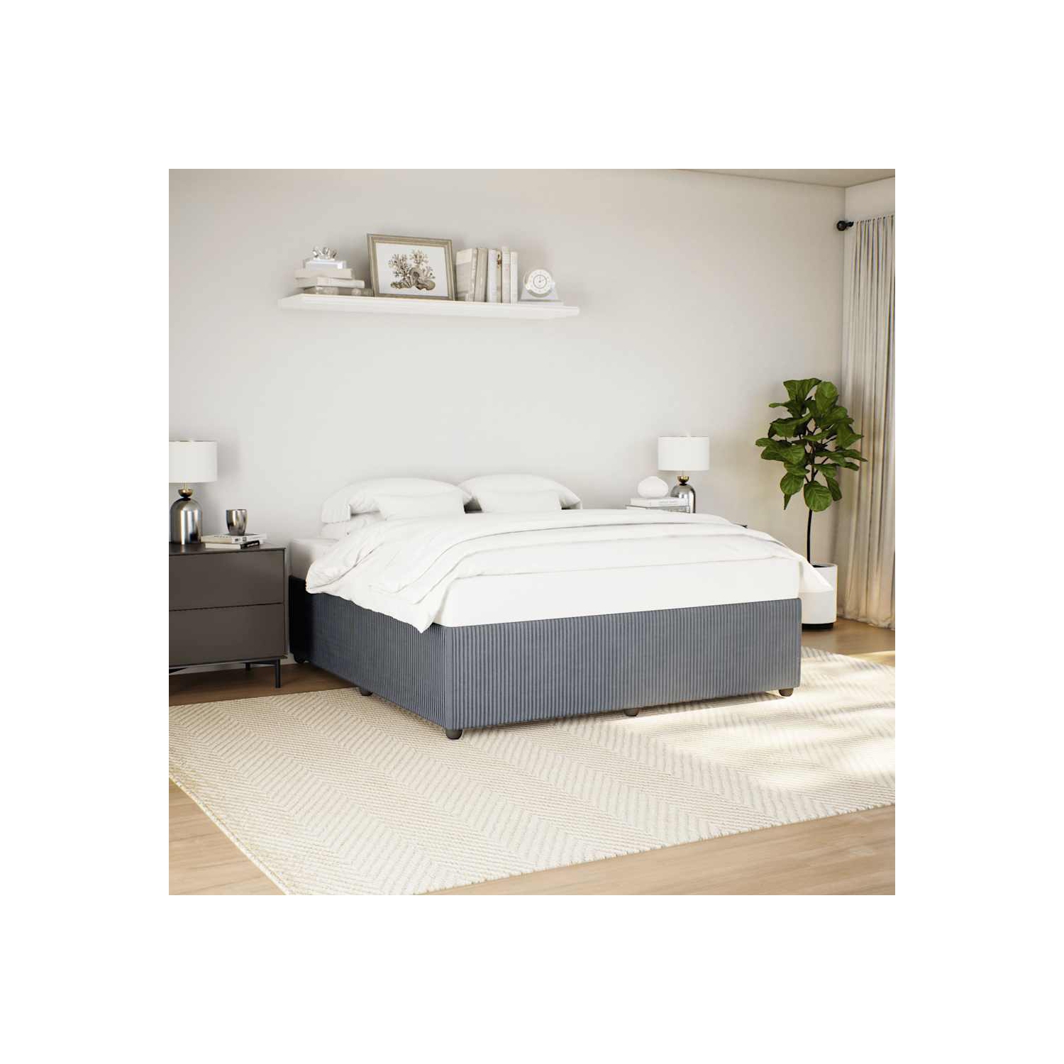 vidaXL Bed Frame without Mattress Dark Grey California King Velvet