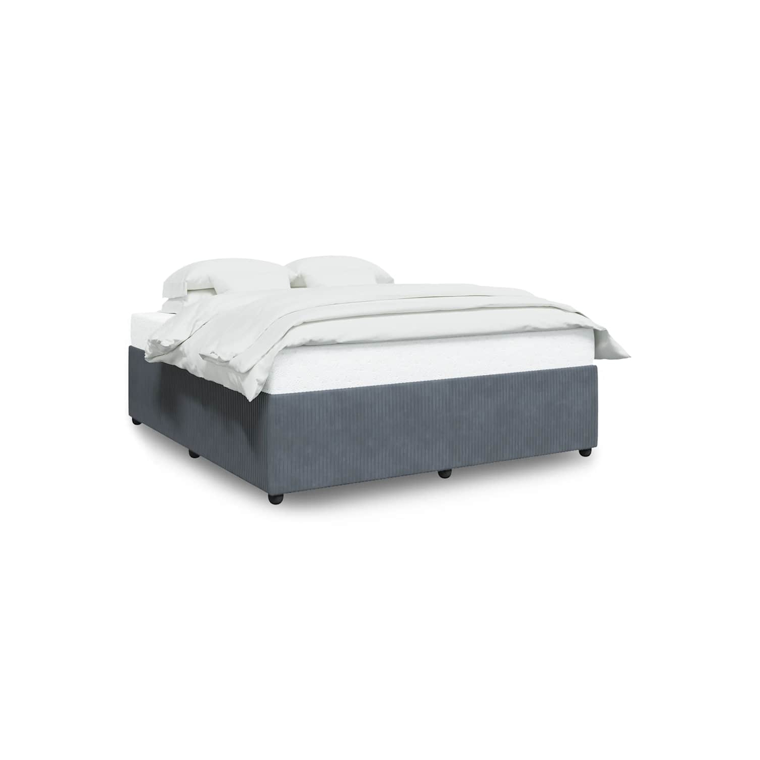 vidaXL Bed Frame without Mattress Dark Grey King Velvet
