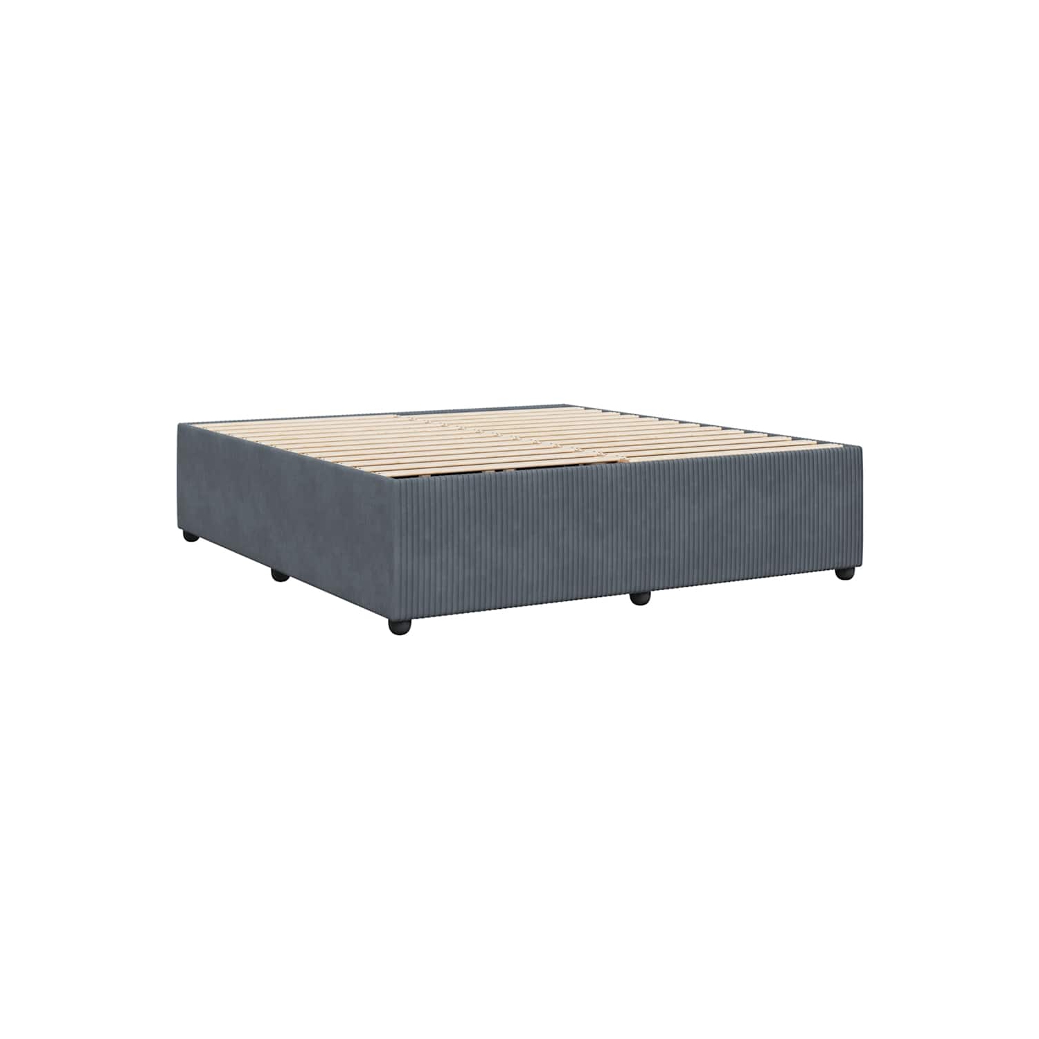 vidaXL Bed Frame without Mattress Dark Grey King Velvet