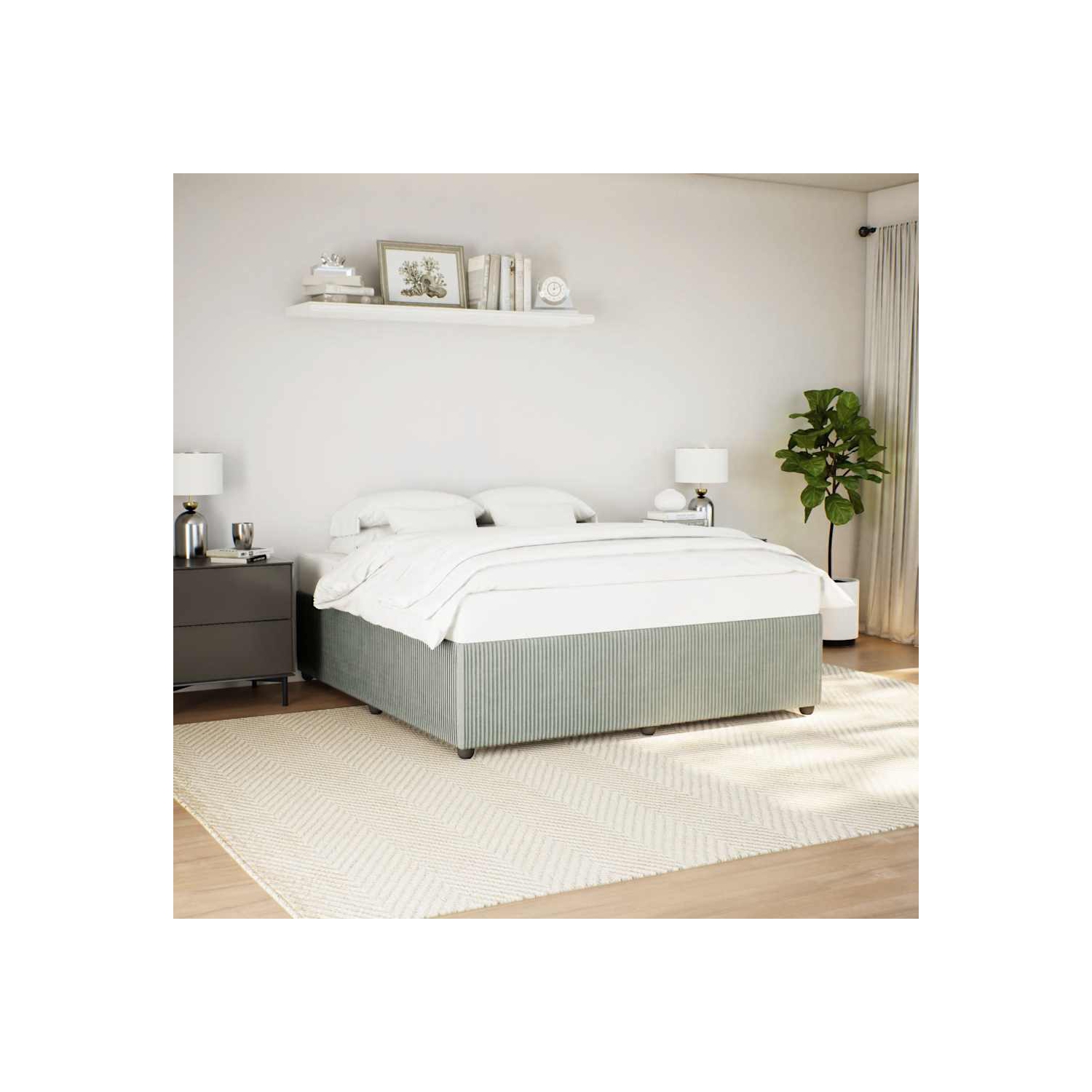 vidaXL Bed Frame without Mattress Light Grey California King Velvet