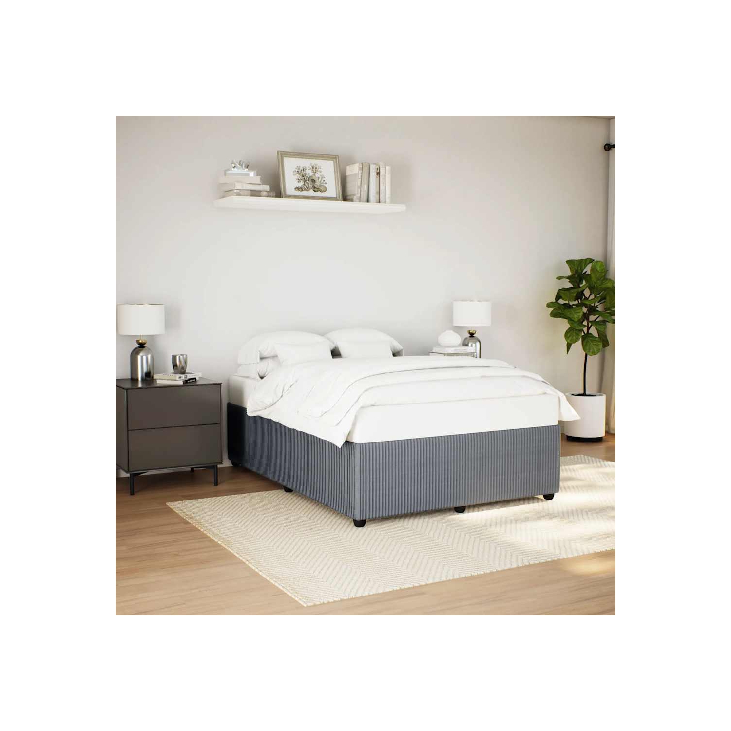 vidaXL Bed Frame without Mattress Dark Grey Queen Velvet