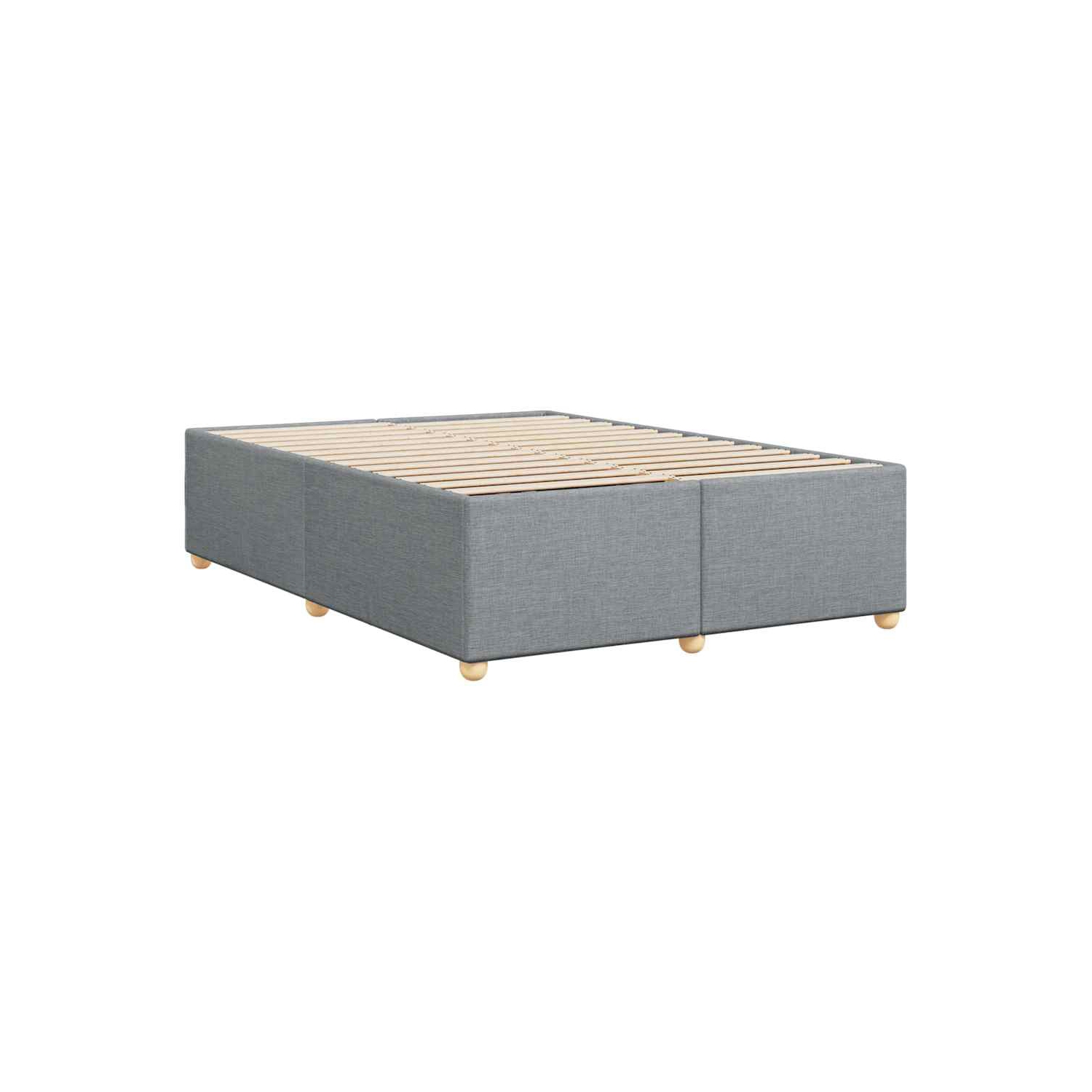vidaXL Bed Frame without Mattress Light Grey Queen Fabric