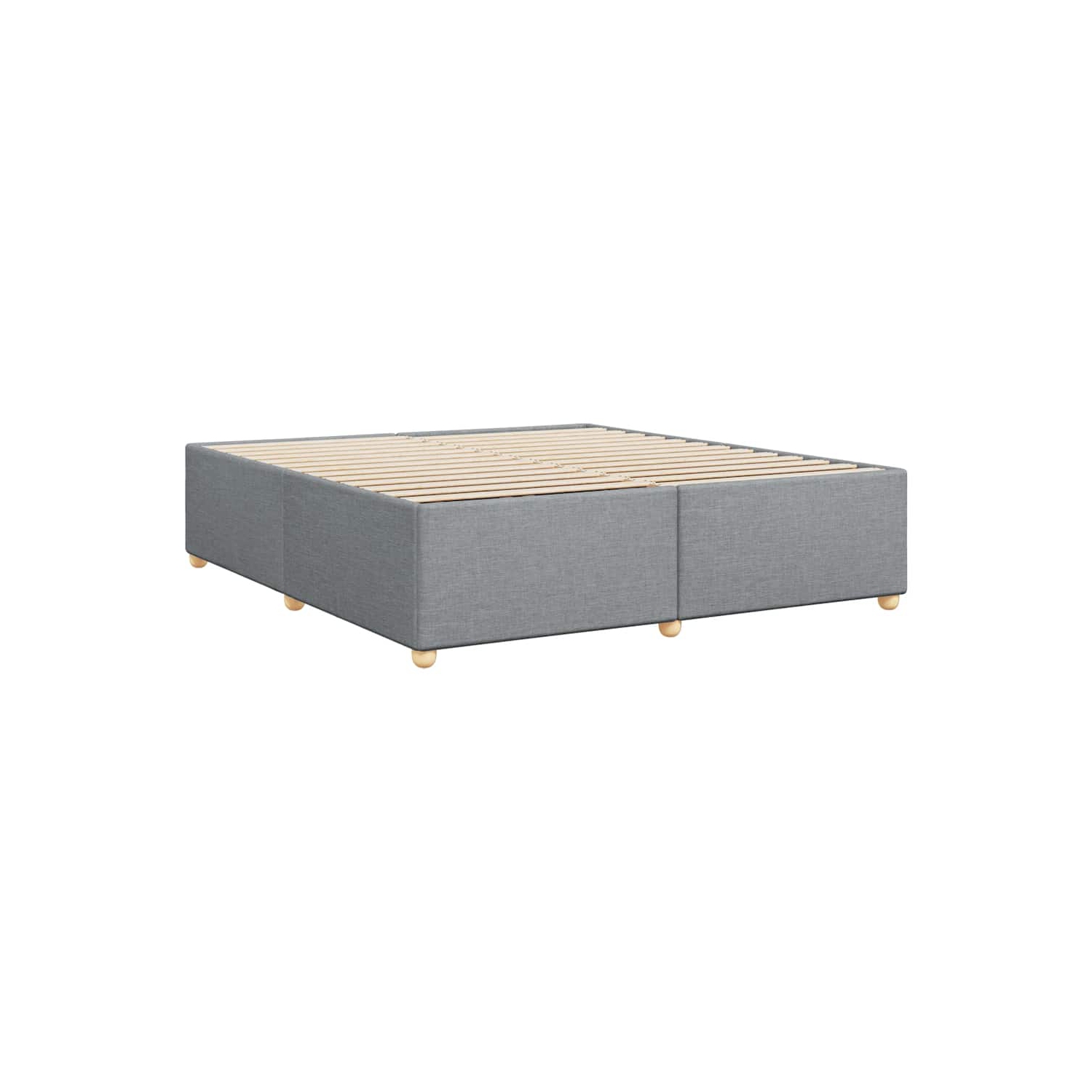 vidaXL Bed Frame without Mattress Light Grey King Fabric