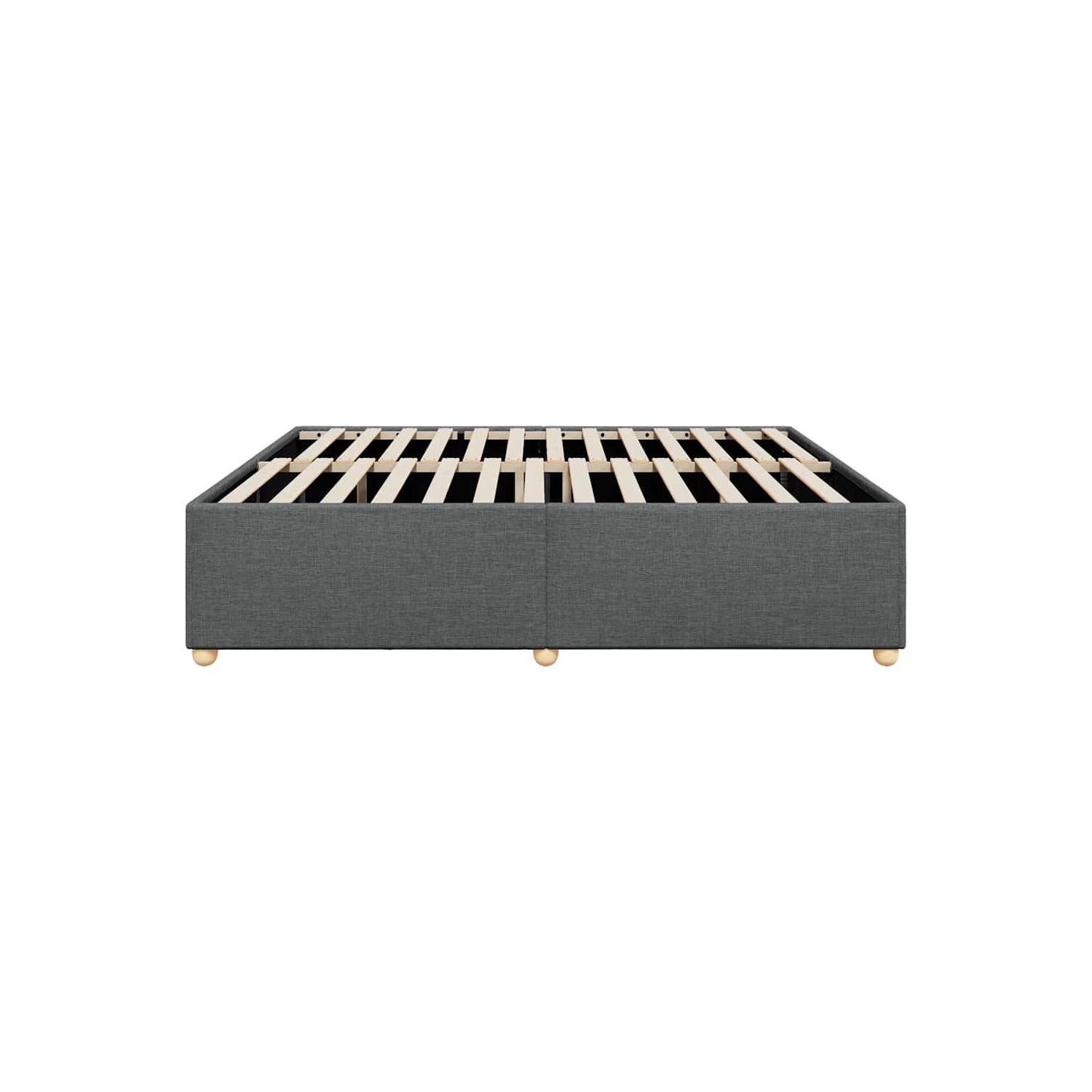 vidaXL Bed Frame without Mattress Dark Grey King Fabric