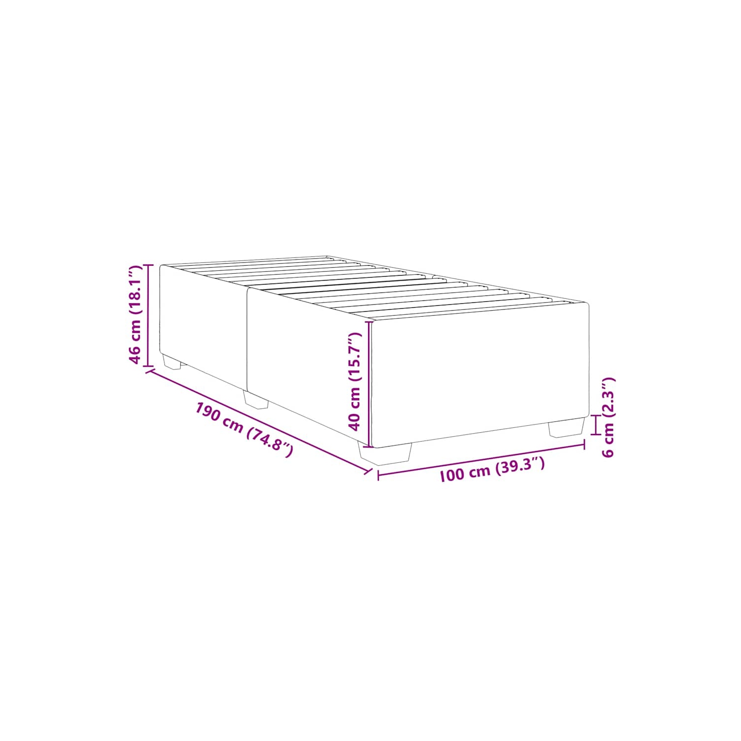 vidaXL Bed Frame without Mattress Light Grey&nbsp;Twin Velvet