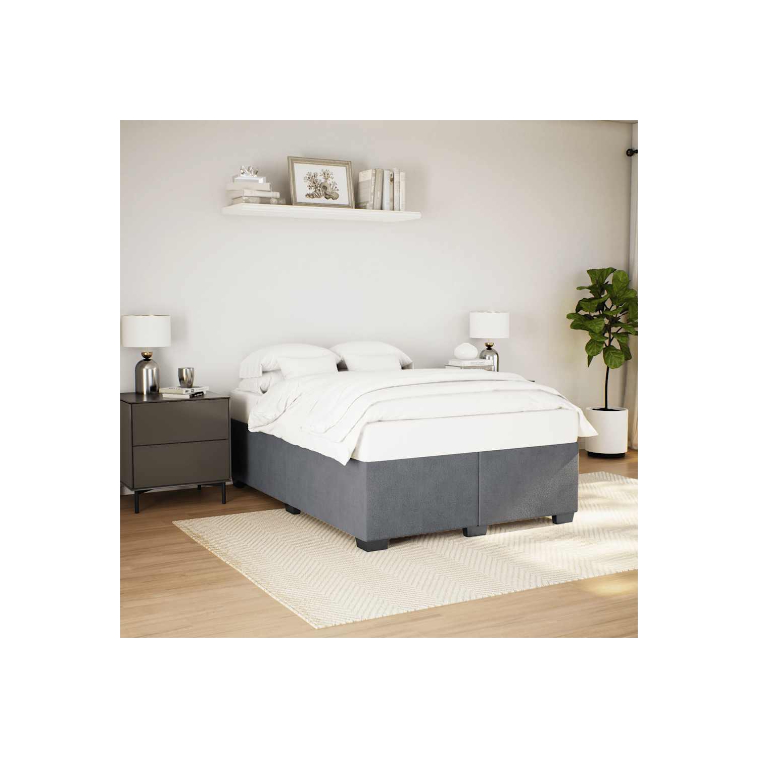 vidaXL Bed Frame without Mattress Dark Grey&nbsp;Full Velvet