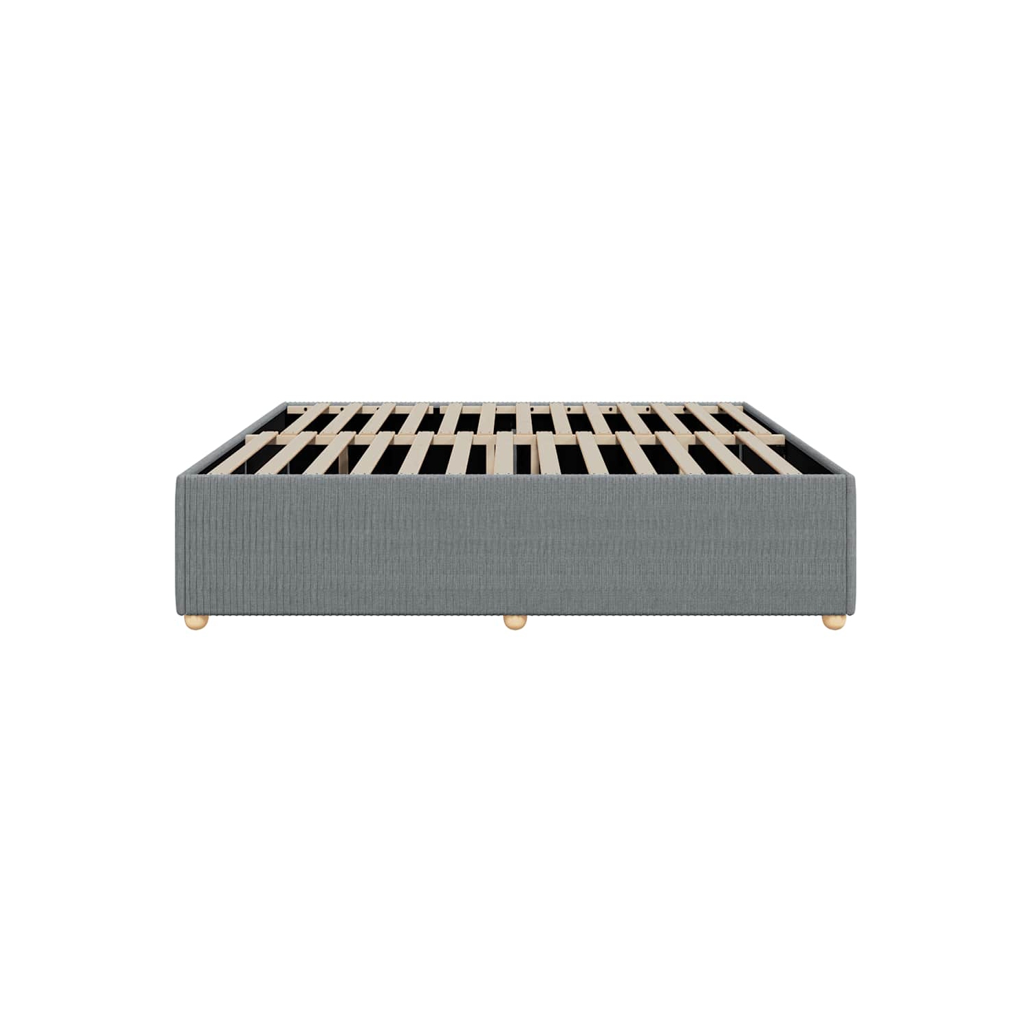 vidaXL Bed Frame without Mattress Light Grey King Fabric