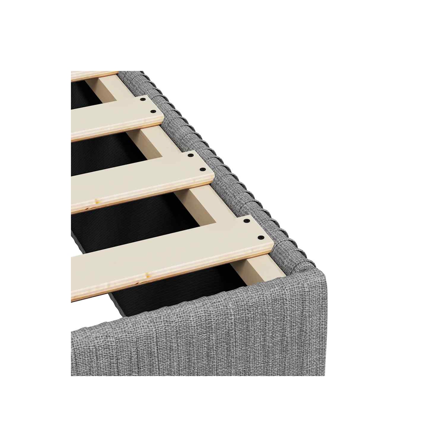 vidaXL Bed Frame without Mattress Light Grey King Fabric