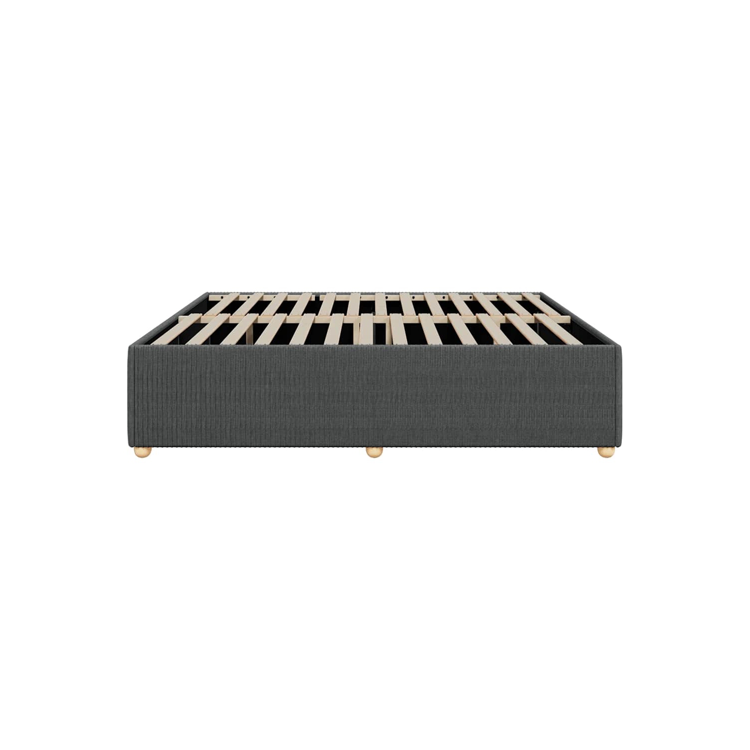 vidaXL Bed Frame without Mattress Dark Grey King Fabric