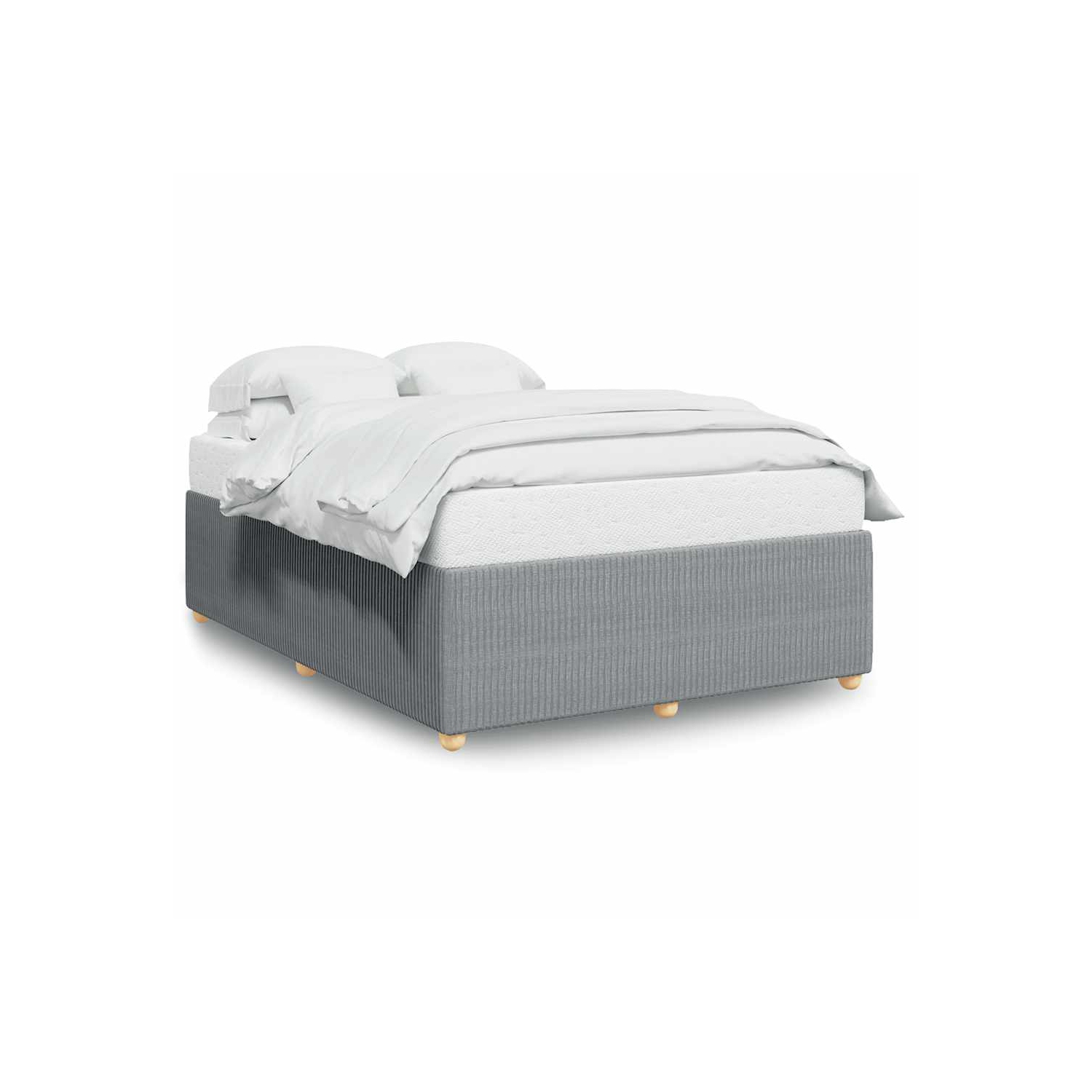 vidaXL Bed Frame without Mattress Light Grey Full Fabric