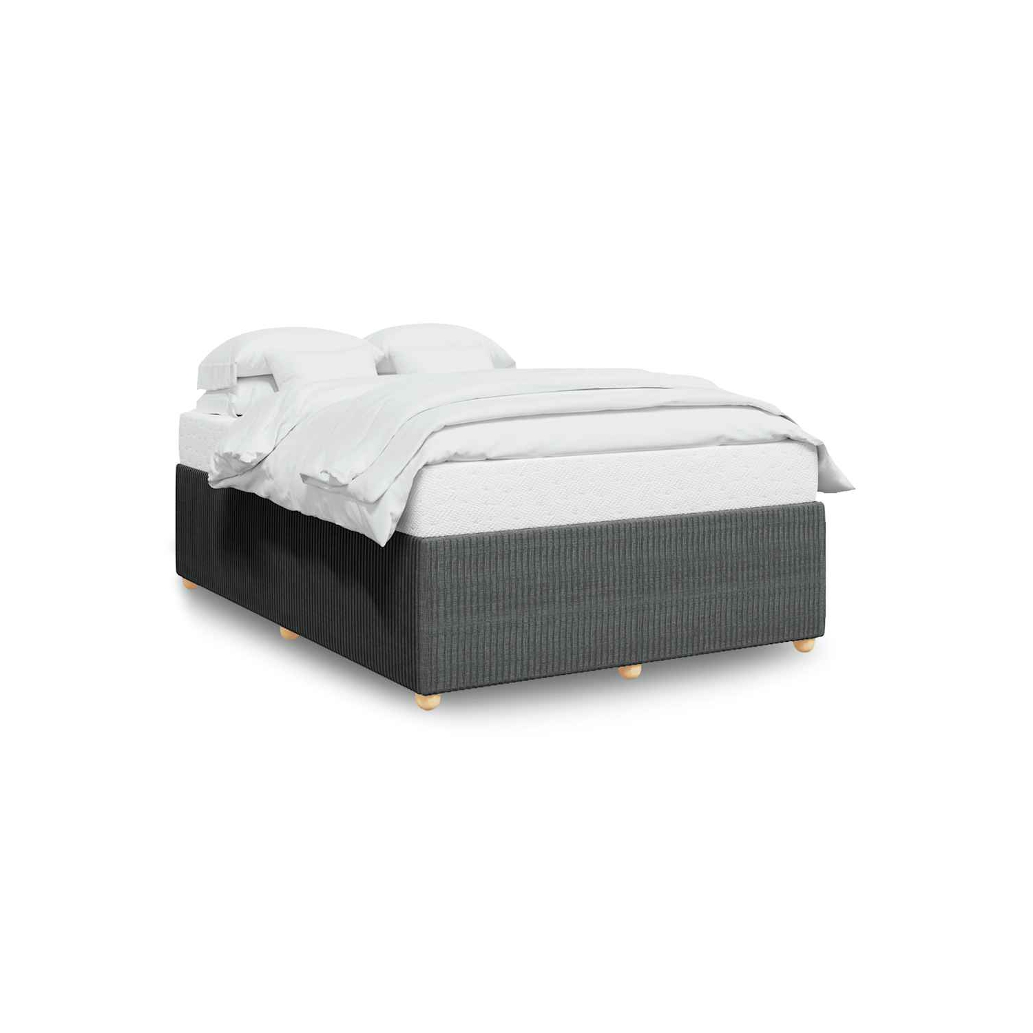 vidaXL Bed Frame without Mattress Dark Grey Full Fabric