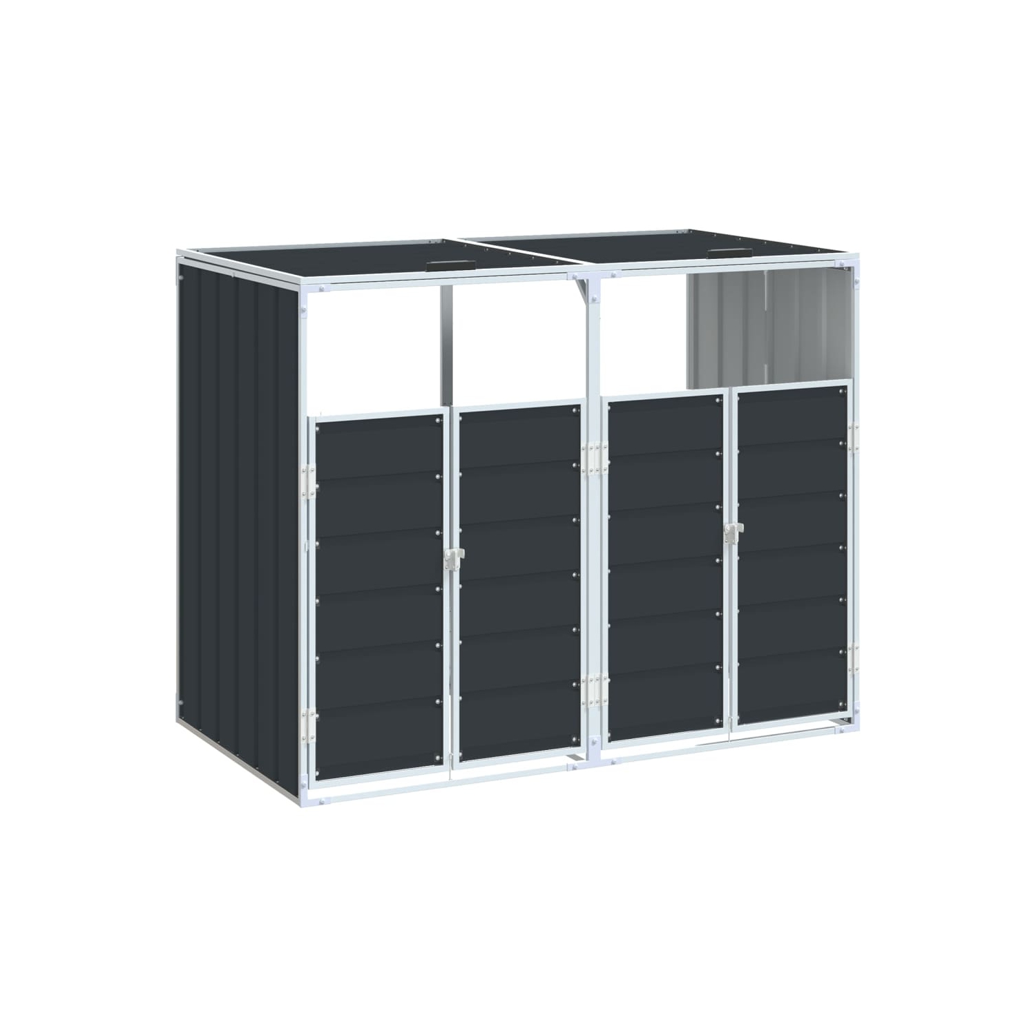 vidaXL Wheelie Bin Storage for Double Bins Anthracite 144x81x113 cm Steel