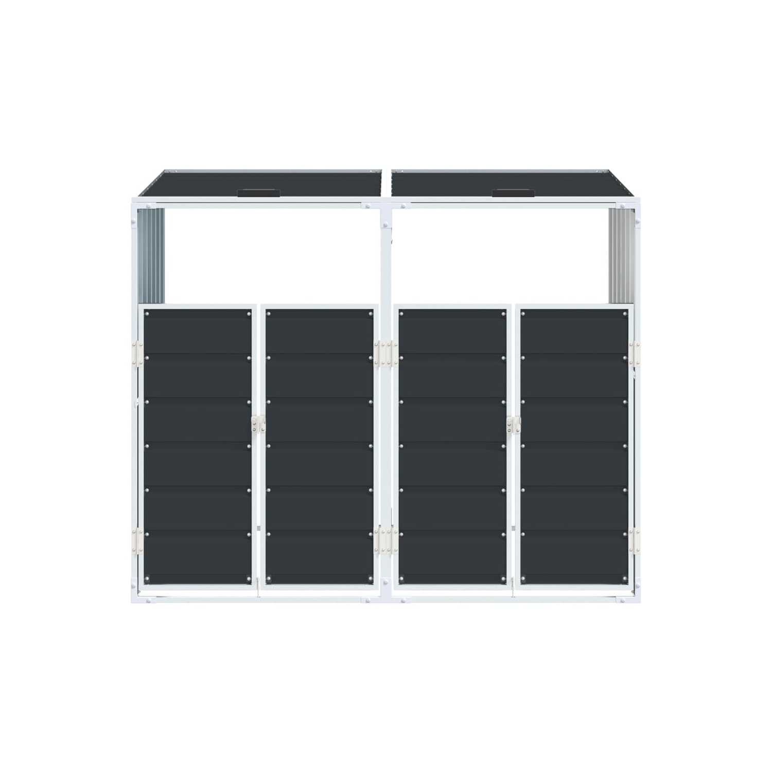 vidaXL Wheelie Bin Storage for Double Bins Anthracite 144x81x113 cm Steel