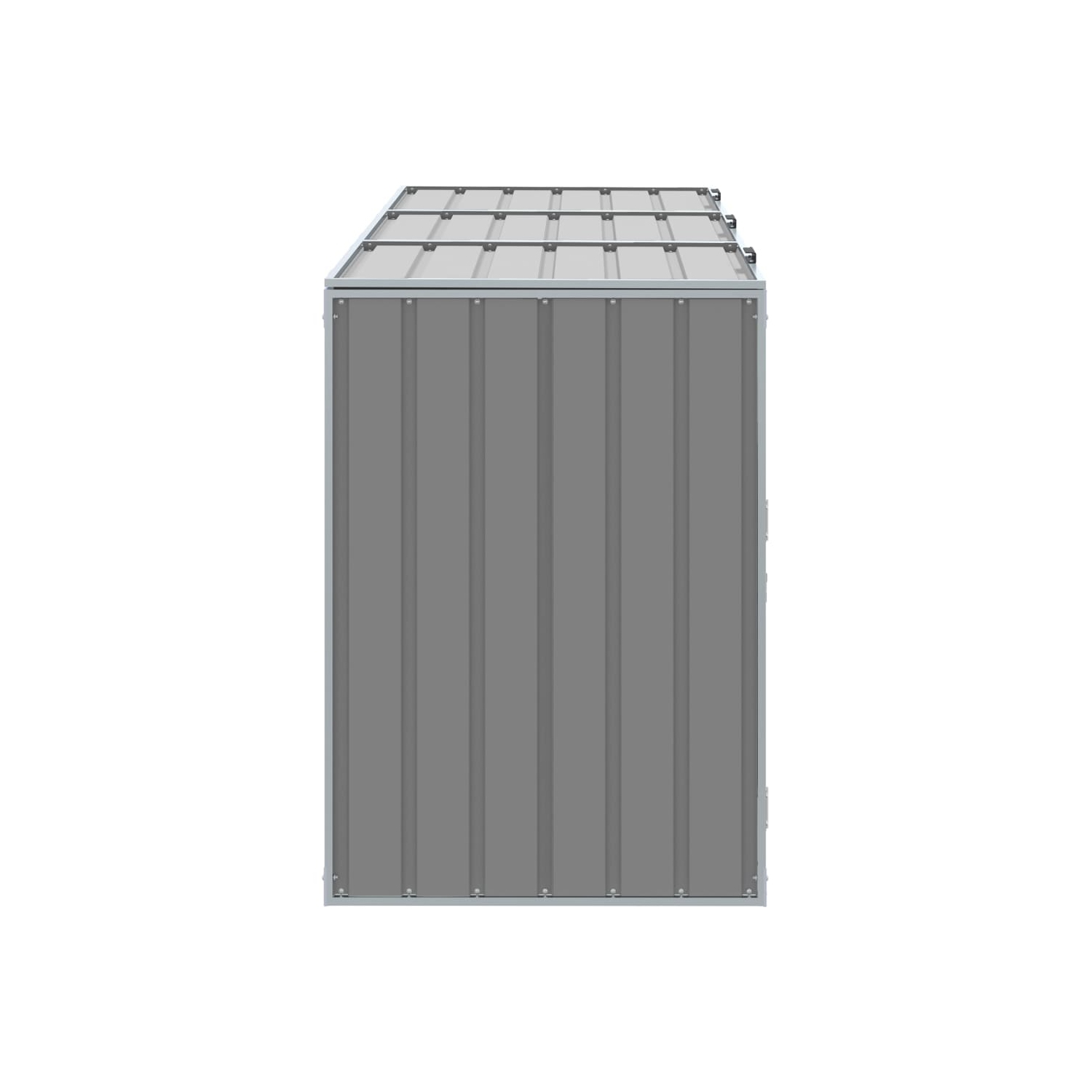 vidaXL Wheelie Bin Storage for Triple Bins Grey 216x81x115 cm Steel