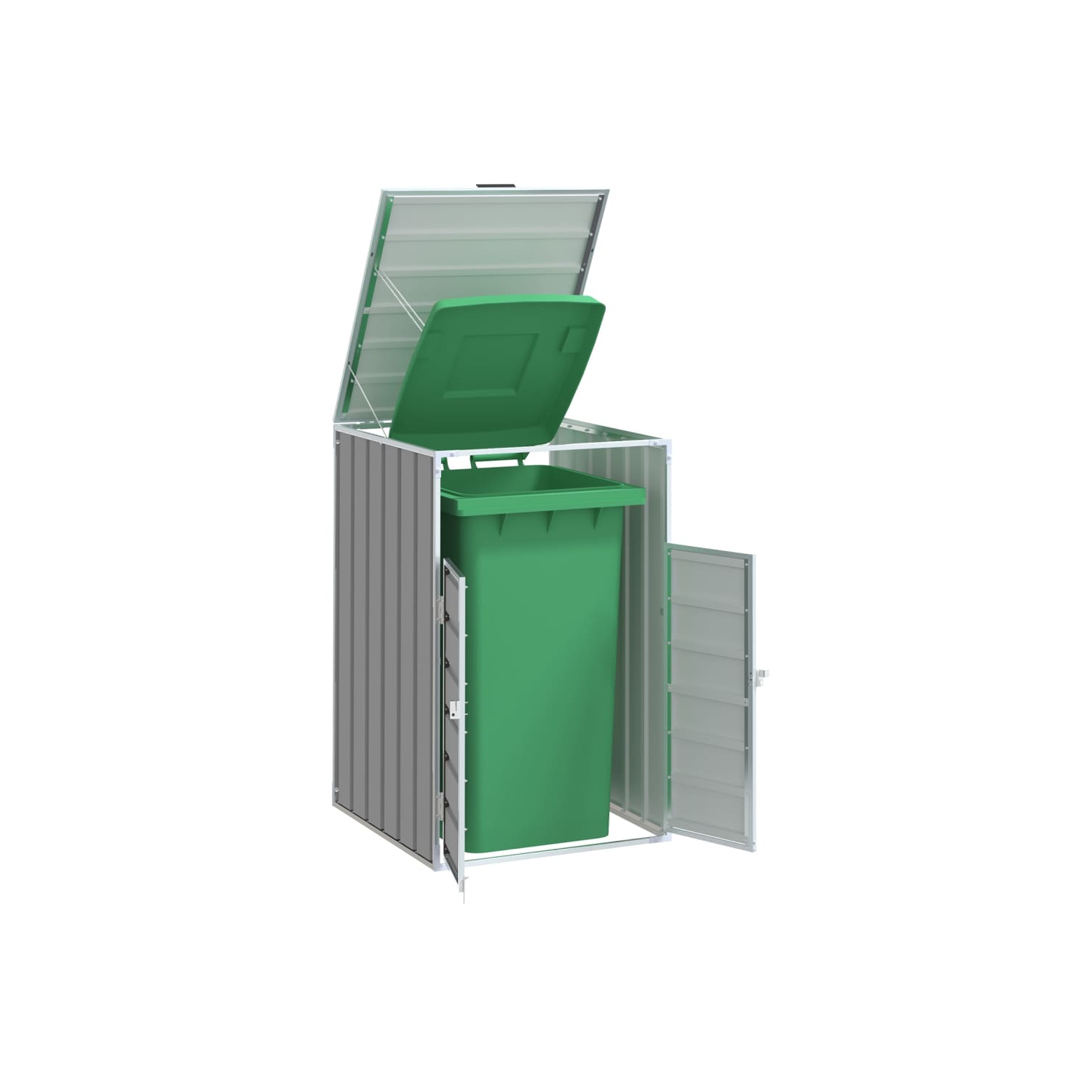 vidaXL Wheelie Bin Storage for Single Bin Grey 72x81x115 cm Steel