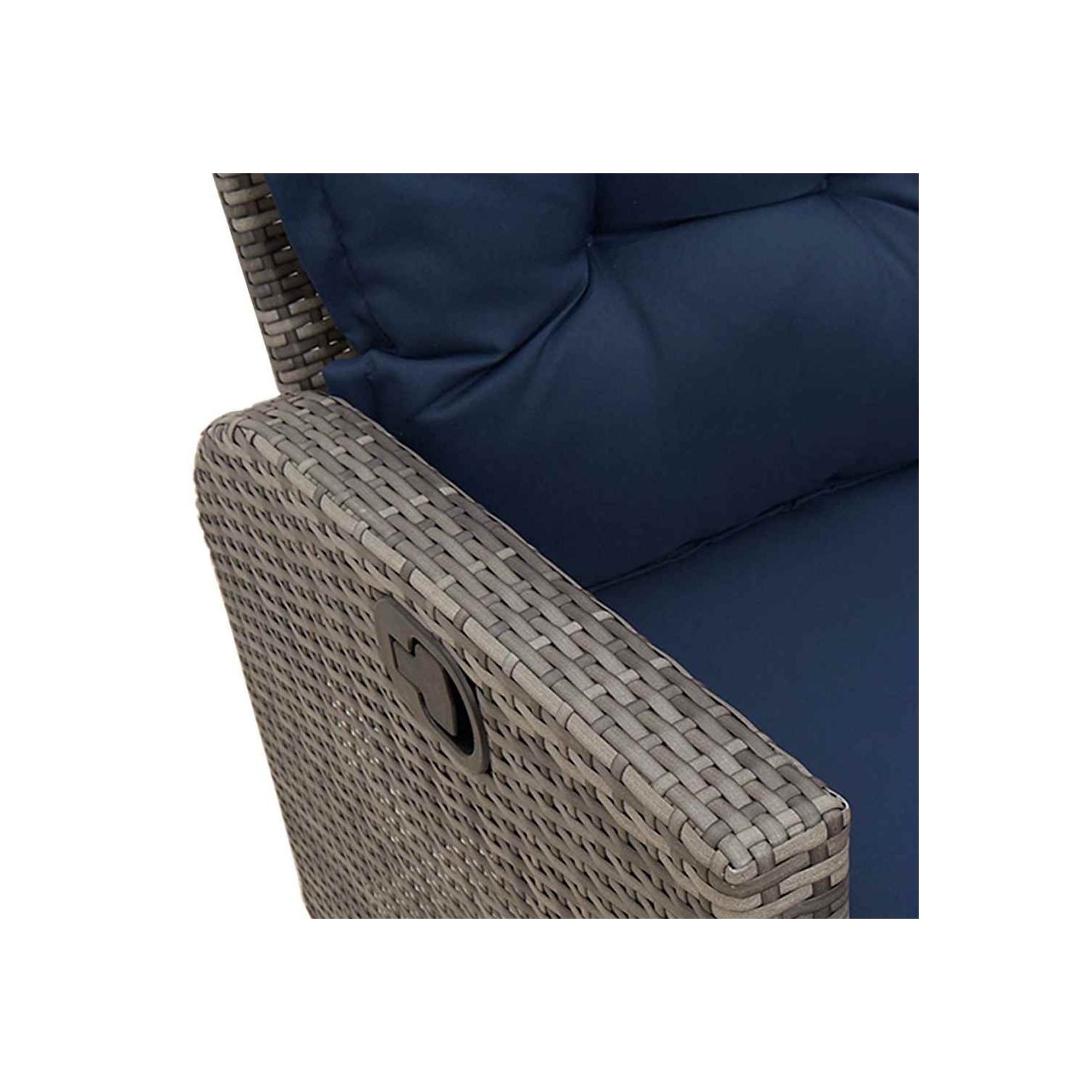 vidaXL 3 Piece Garden Sofa Set with Cushions L-shaped Grey Poly Rattan