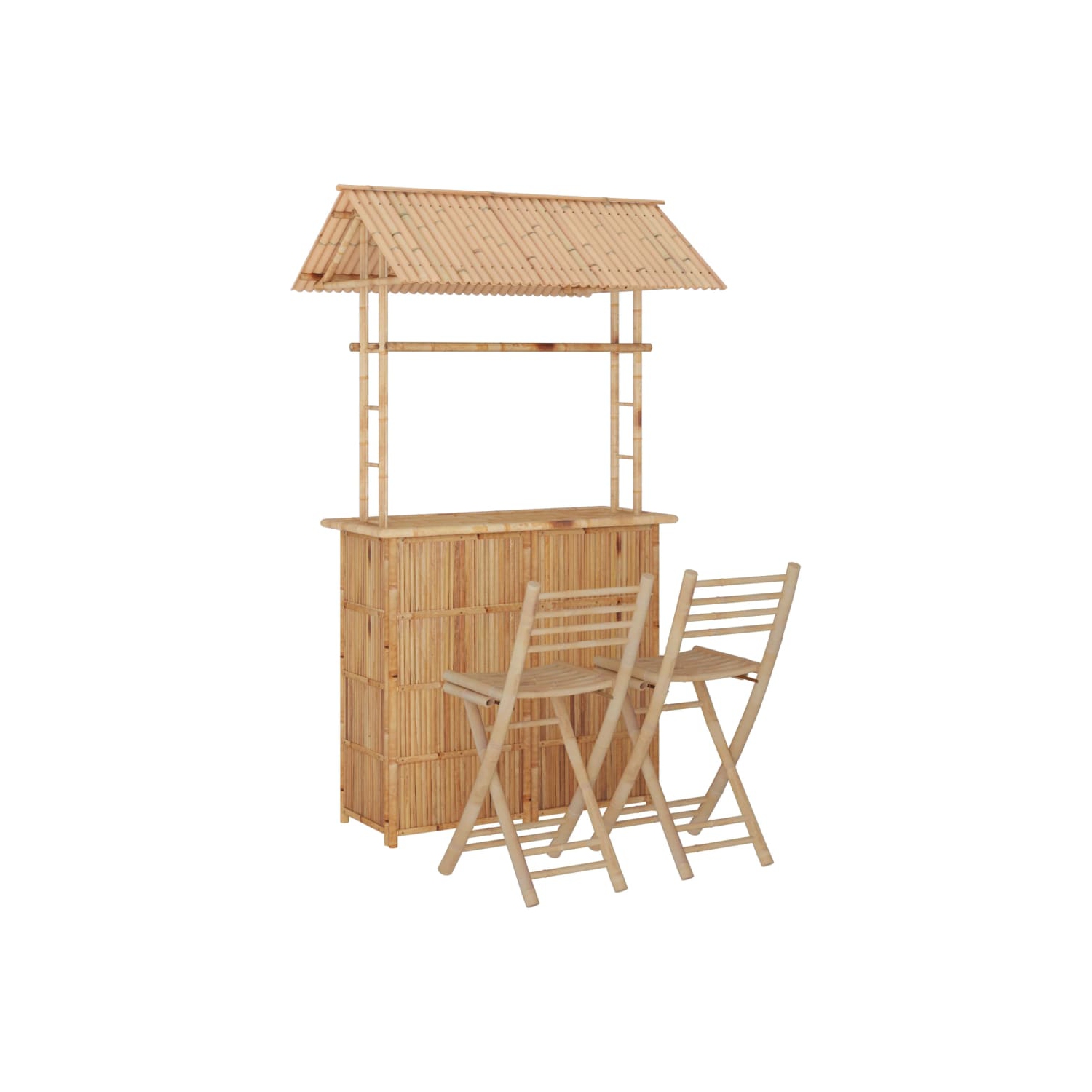 Ensemble de bar vidaXL, bambou, 3 pces