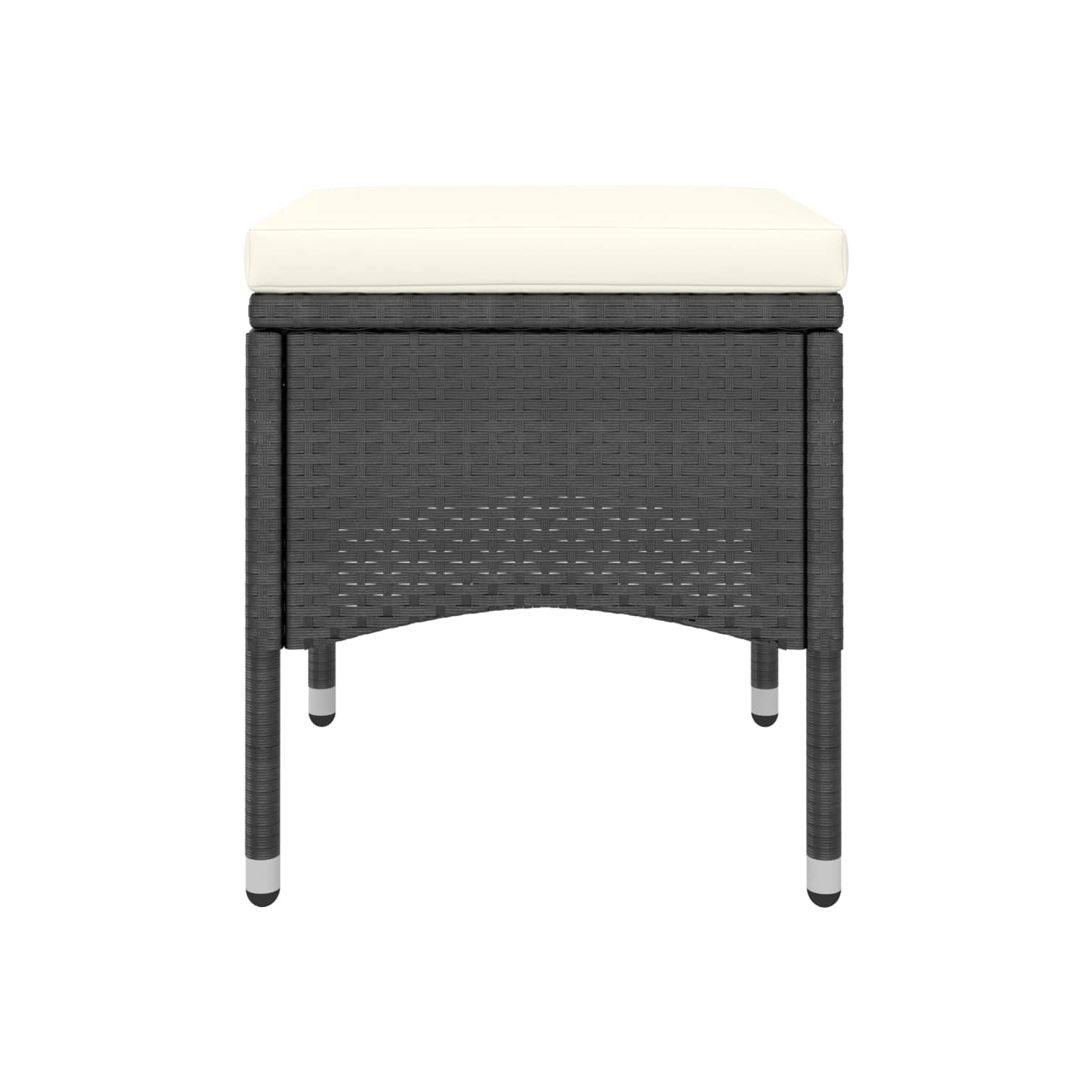 vidaXL 5 Piece Garden Bistro Set Poly Rattan and Tempered Glass Black