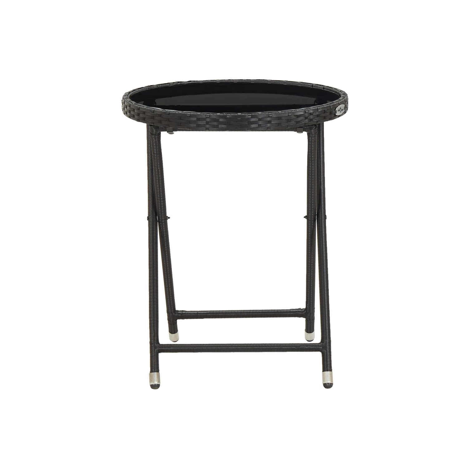 vidaXL 5 Piece Garden Bistro Set Poly Rattan and Tempered Glass Black