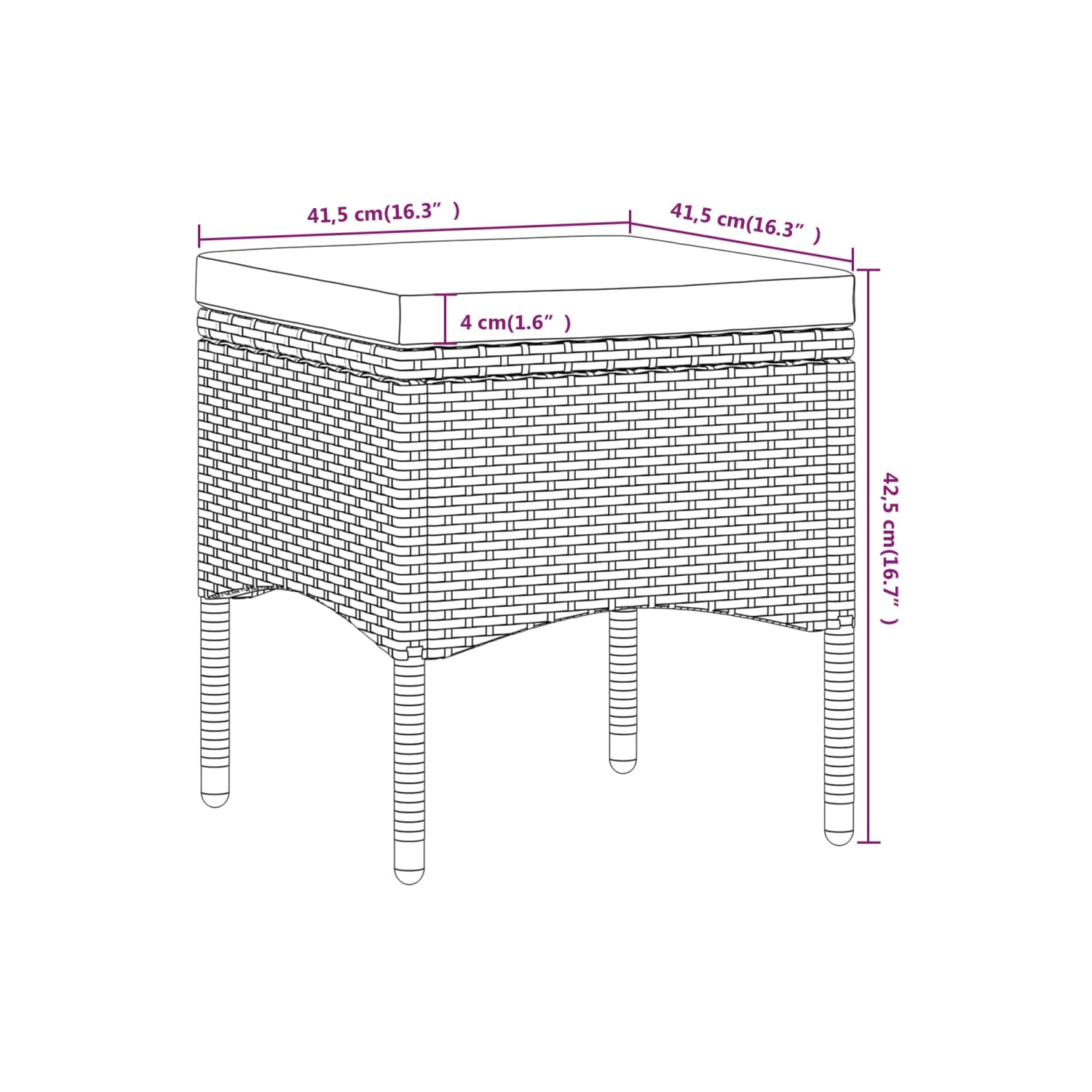 vidaXL 5 Piece Garden Bistro Set Poly Rattan and Tempered Glass Black