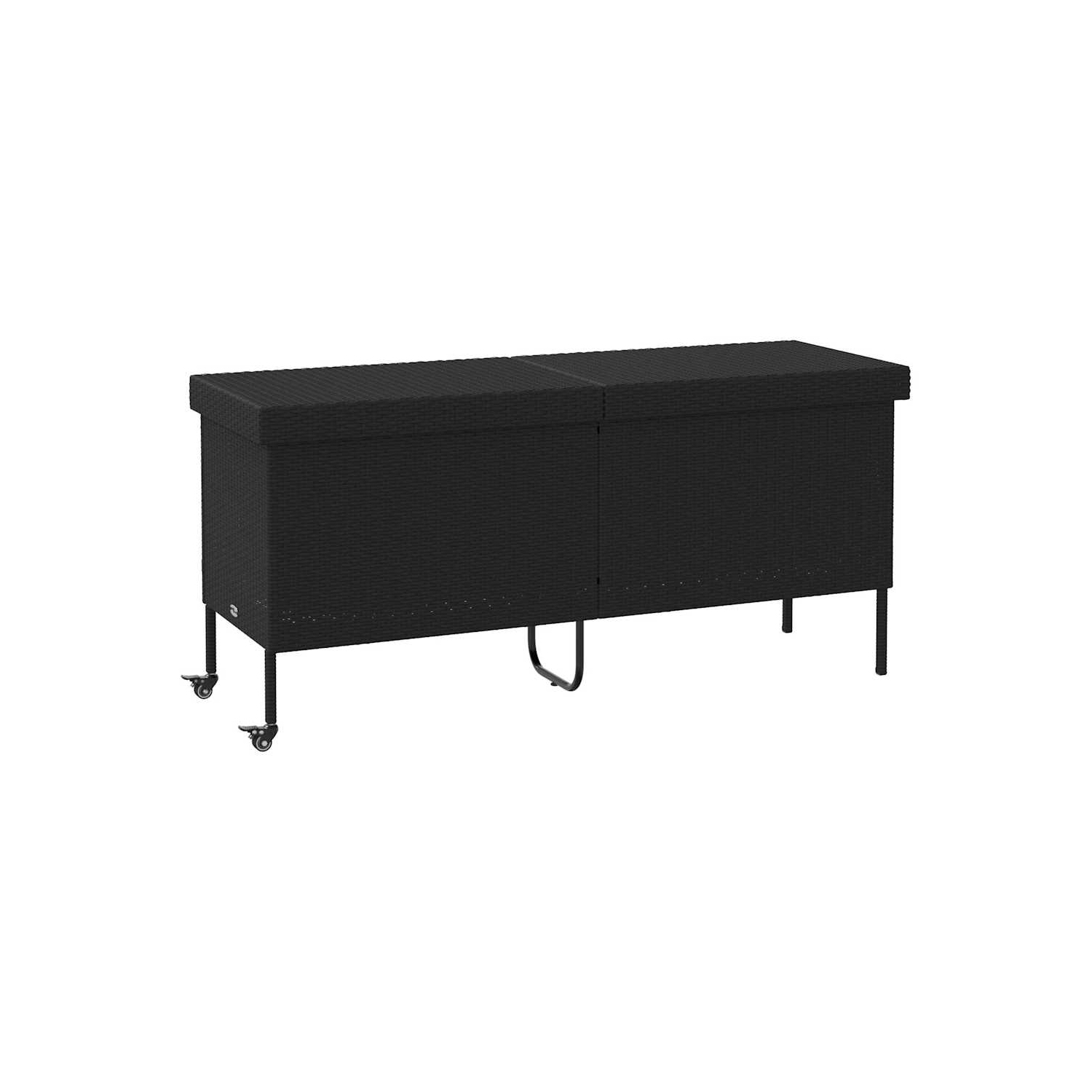 VidaXL – Boîte de rangement de jardin à roulettes en poly 160 x 55 x 75&nbsp;cm noir