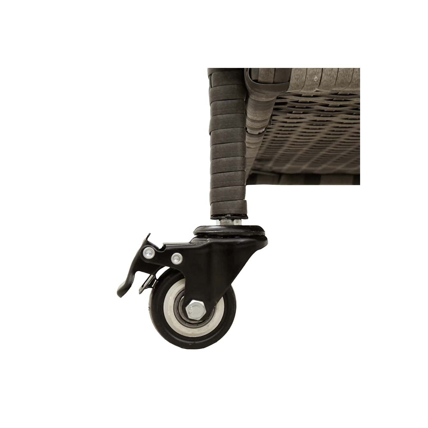 Boîte de rangement de jardin vidaXL avec roulettes en rotin synthétique 160 x 55 x 75&nbsp;cm gris