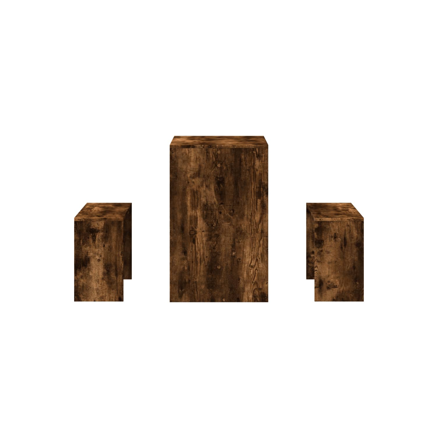 vidaXL 3 Piece Dining Table and Bench set Smoked Oak Engineered Wood