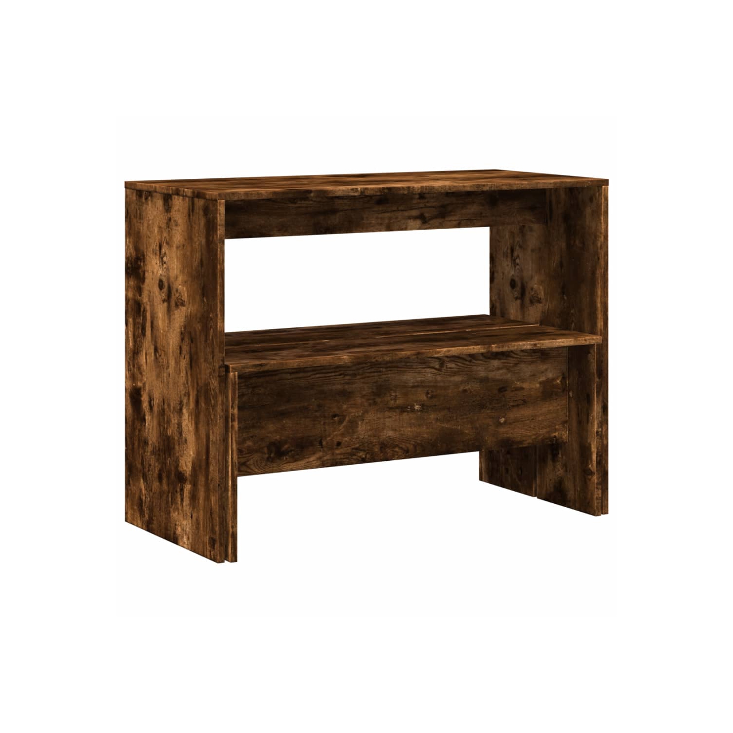 vidaXL 3 Piece Dining Table and Bench set Smoked Oak Engineered Wood