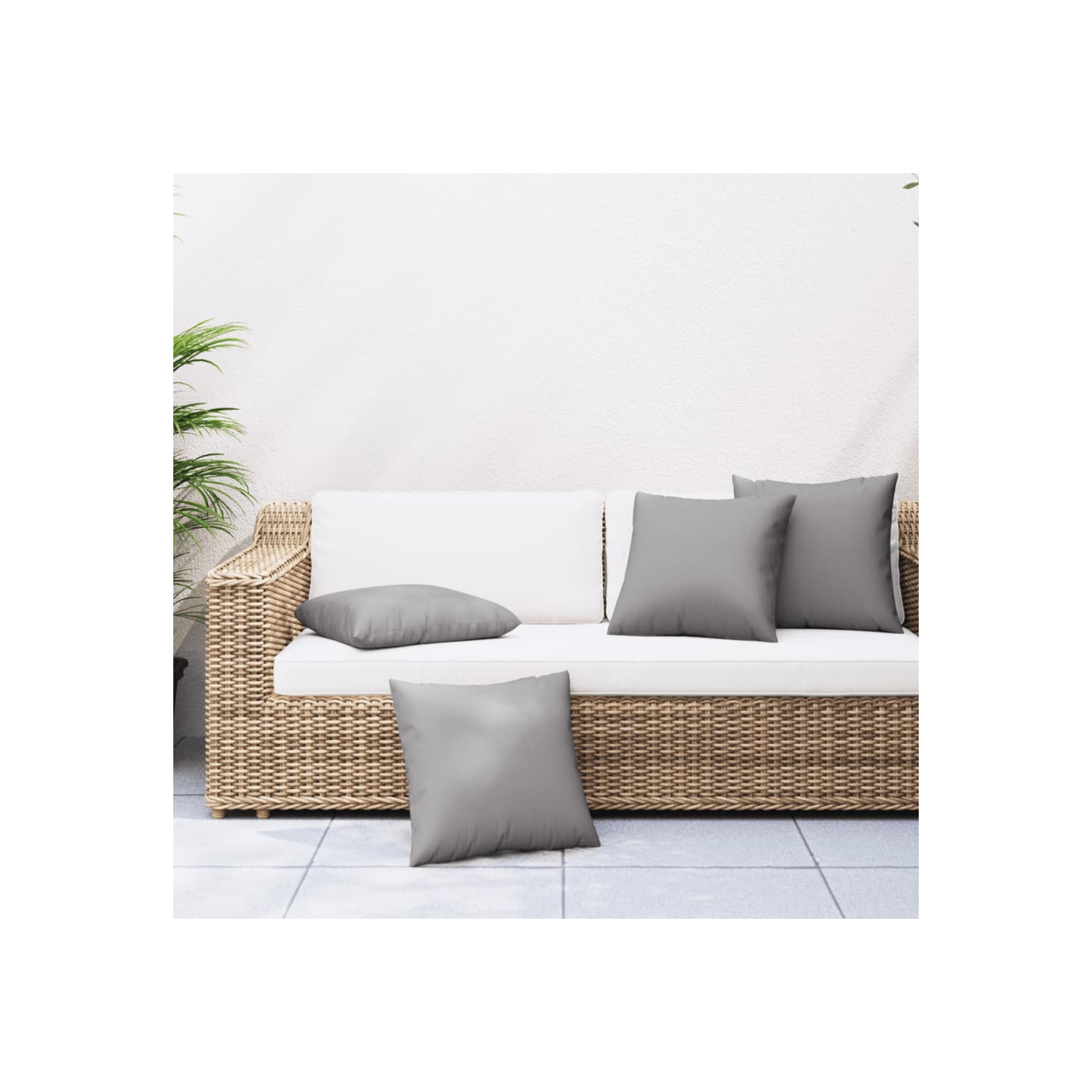 Coussins de canapé vidaXL 4 pièces, tissu 60 cm gris 60 pièces