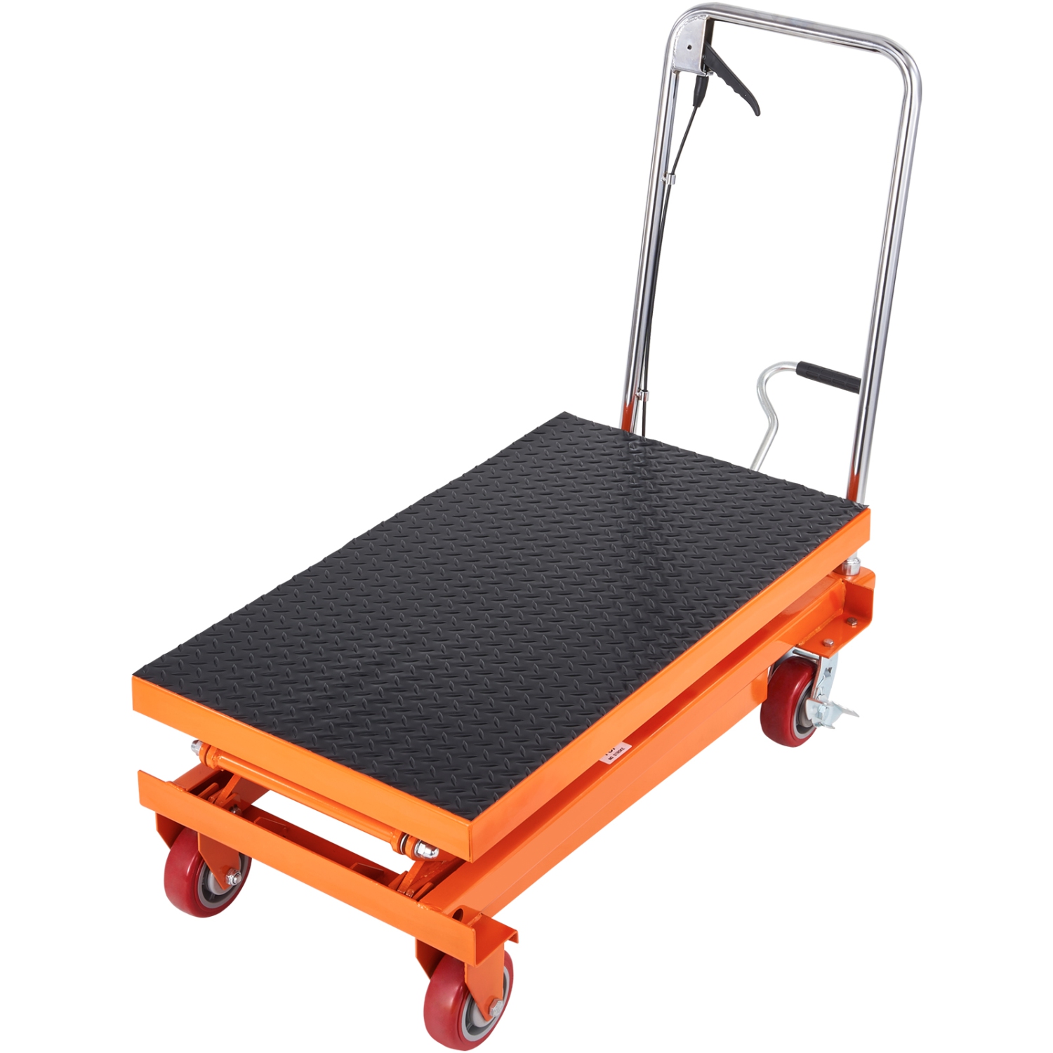 VEVOR Hydraulic Lift Table Cart, 770lbs Capacity 59" Lifting Height, Manual Double Scissor Lift Table with 4 Wheels and Non-slip Pad, Hydraulic