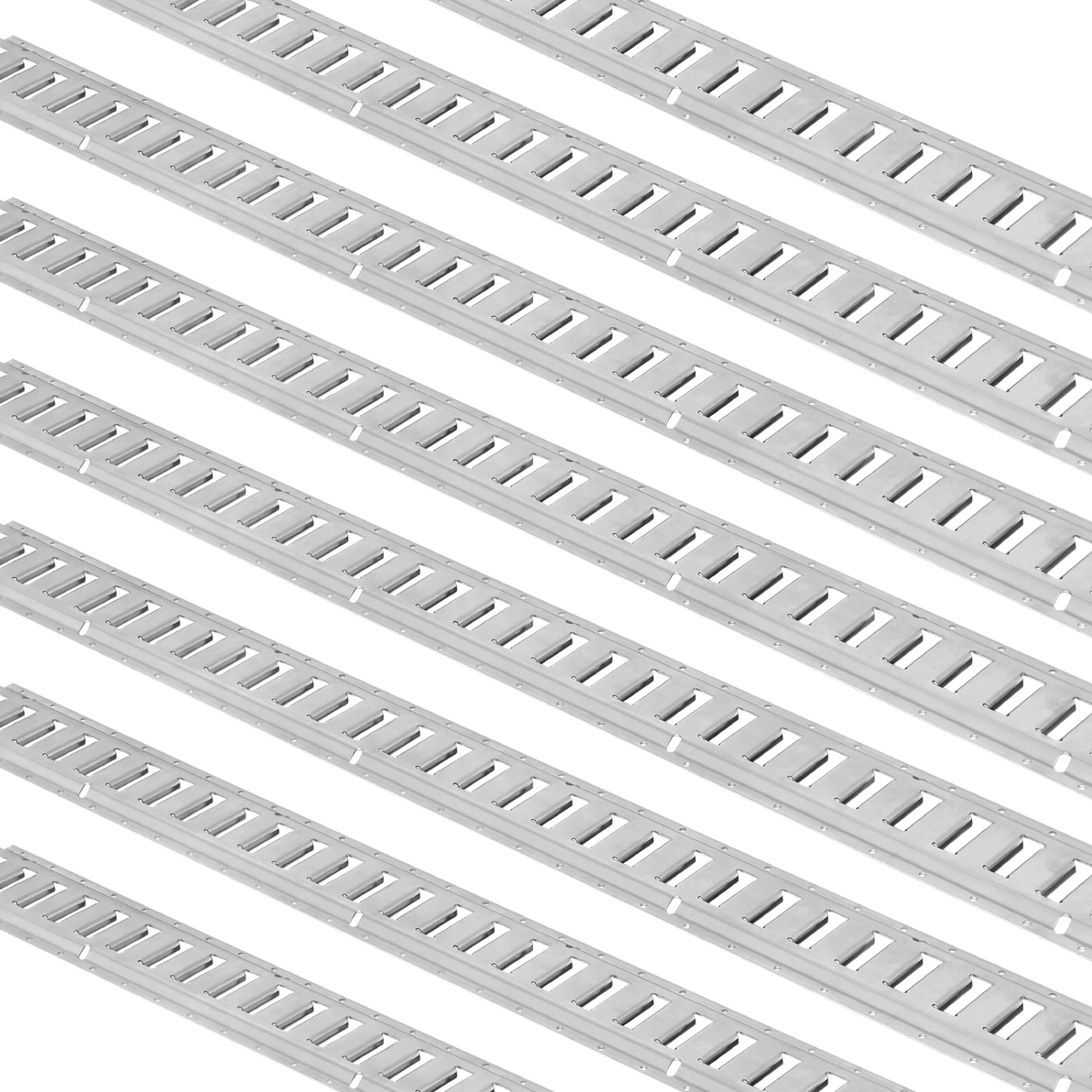 VEVOR 32PCS 5' E Track Tie-Down Rail Kit, E-Tracks Set Includes 8 Steel Rails & 8 O-Rings & 8 Tie-Offs with D-Ring & 8 End Caps, Trailer Securing