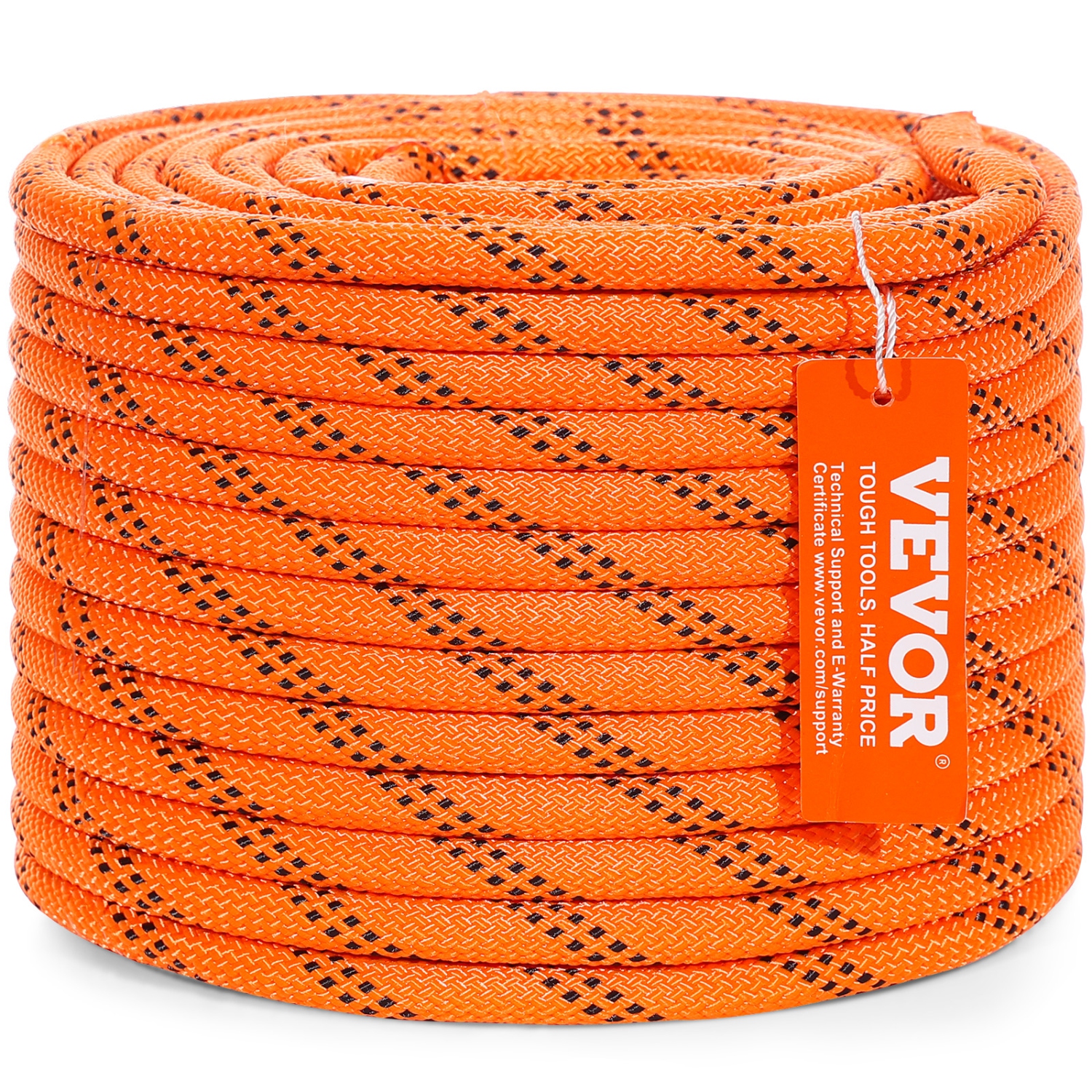 VEVOR 48-Strand Dual-Weave Polyester Cord, 3/8 inch by 120 feet, 4000 Pound Tensile Strength, Multi-Use Rope for Arborist Activities, and Outdoor