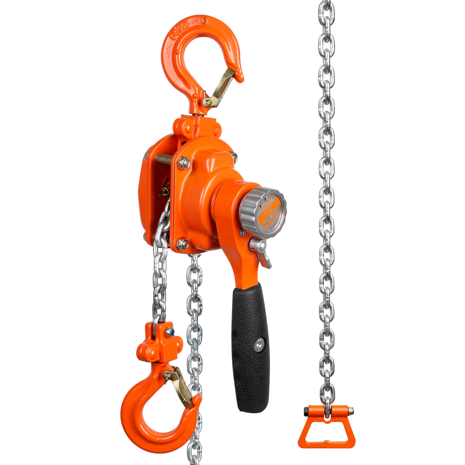 VEVOR 1/4 Ton Manual Lever Chain Hoist, 550 lbs Capacity 5 FT Come Along, G80 Galvanized Carbon Steel with Weston Double-Pawl Brake, Auto Chain