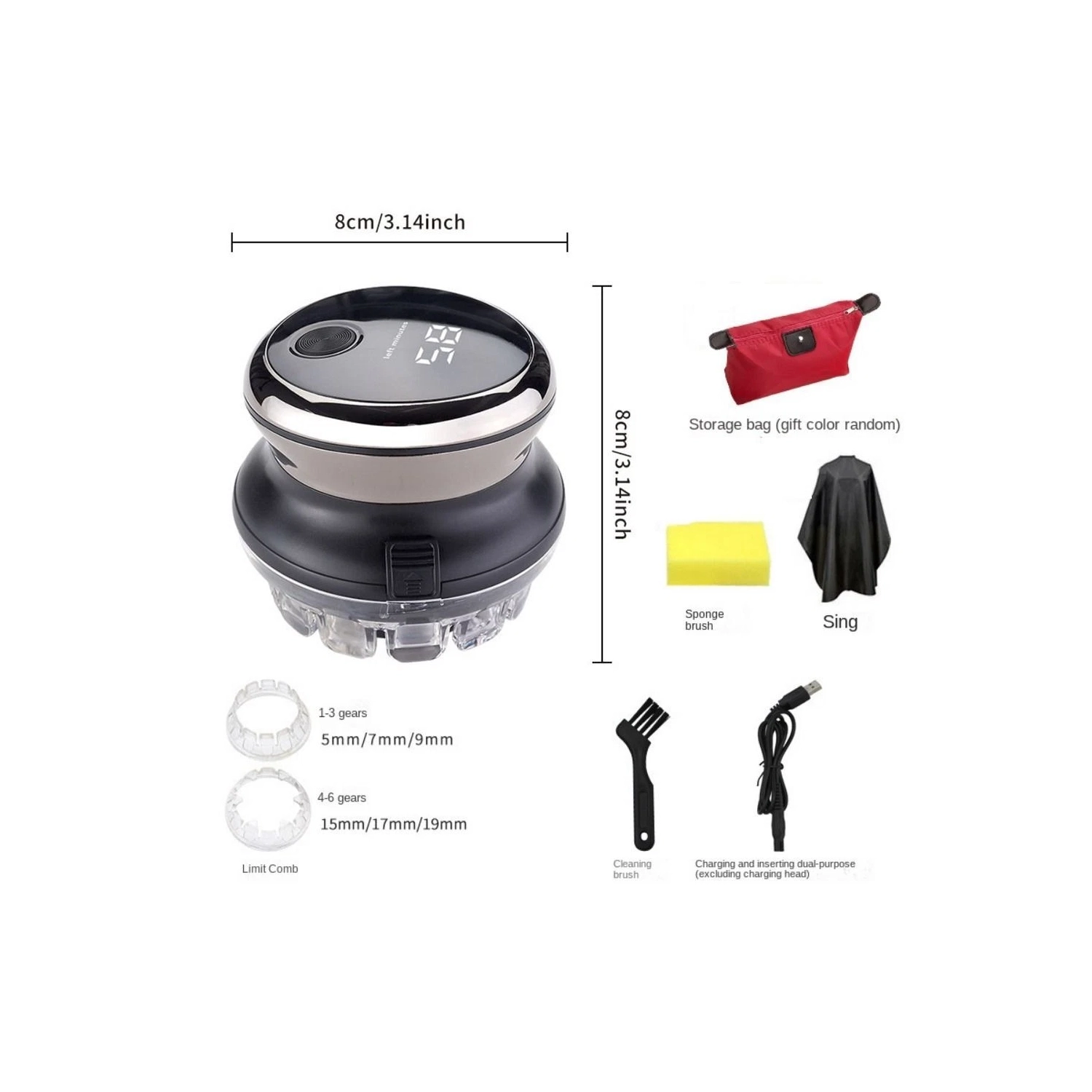 Tondeuse automatique lavable Tondeuse à cheveux rotative pour hommes