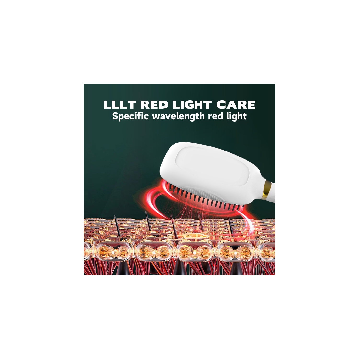 EMS Red Light Therapy Electric Photonic Scalp Hair Care Vibration Massager Comb(Black)