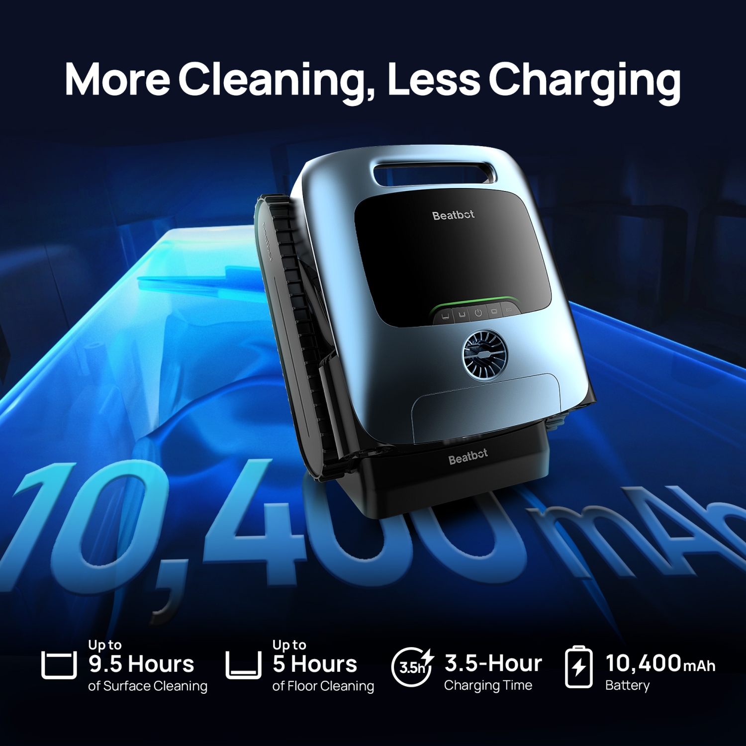 Beatbot A100 Pro - Cordless Robotic Pool Cleaner, 5 in 1 Cleaning, Clarification, Surface, Waterline, Floor, Walls, Intelligent Surface Parking -