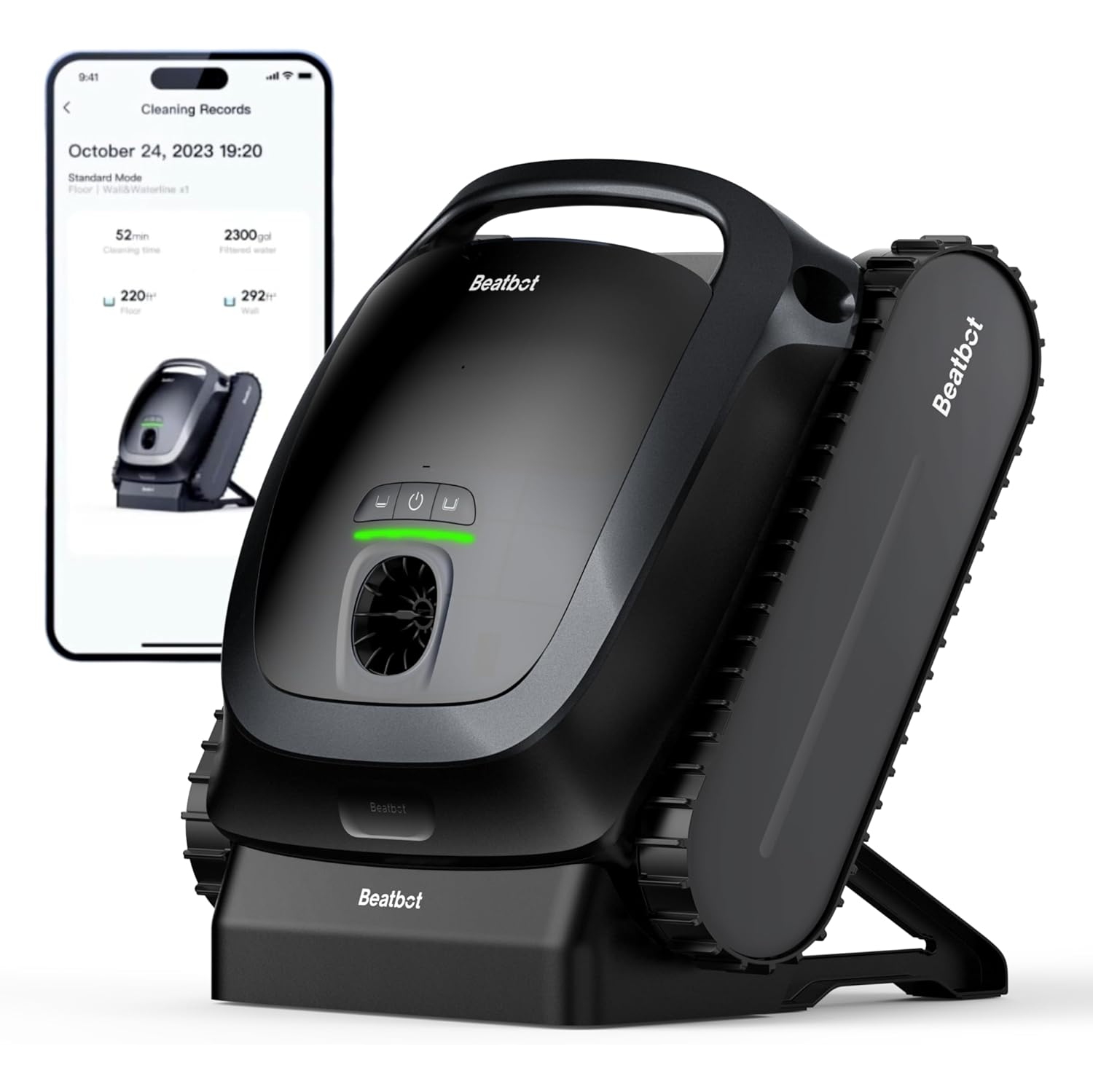 Beatbot A100 – Nettoyeur robotique sans fil pour piscine, optimisation intelligente du trajet, nettoie les planchers, les murs et la conduite d'eau,