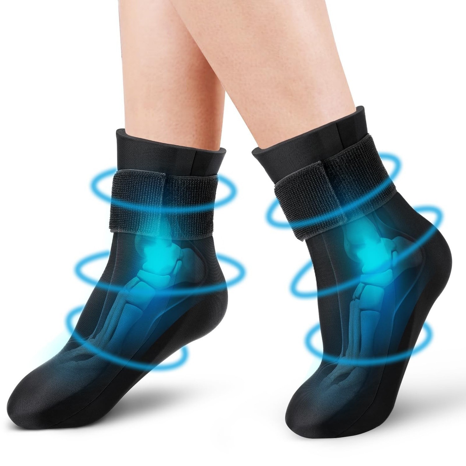 1 paires de chaussettes de thérapie froide en gel, chaussettes Ice Socks pour soulager la douleur à thérapie chaude et froide
