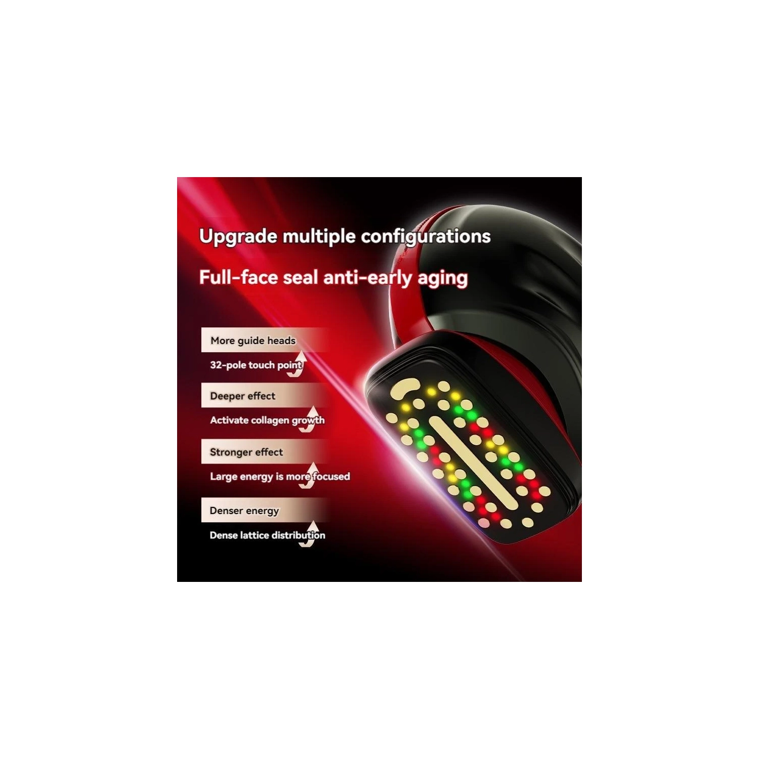 Appareil de massage facial Microcurrent&nbsp;: Luminothérapie 3-en-1 pour le visage, l'appareil de massage pour le visage, le salon de soins de la