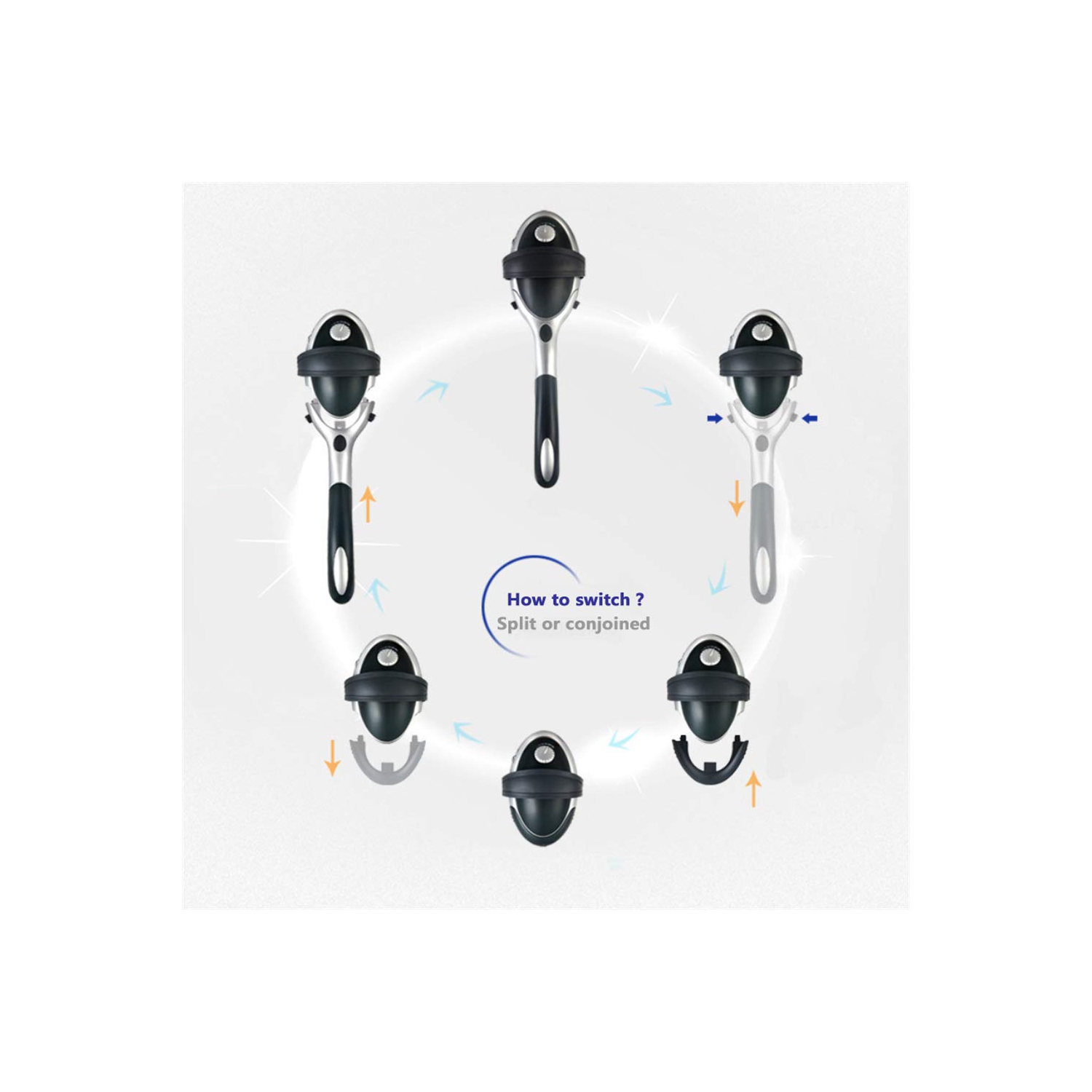 Appareil de massage 3-en-1 portatif à percussion pour tout le corps avec appareil de massage électrique à percussion arrière, tige chauffante