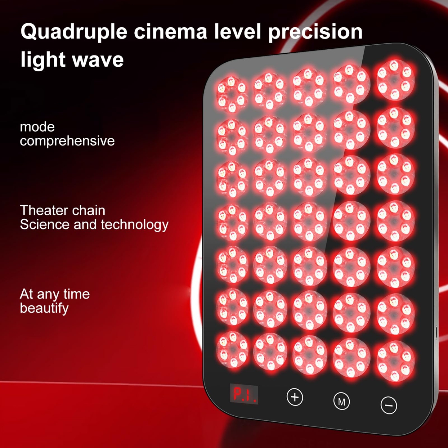 Panneau de thérapie à la lumière rouge pour le visage et le corps, lampe de beauté avec lunettes de protection, salon et utilisation à la maison,