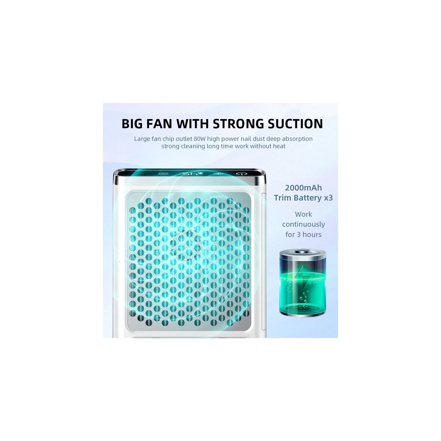 Collecteur de poussière de clous , puissant extracteur de poussière de ongles avec équipement de manucure de filtre réutilisable Vitesse réglable