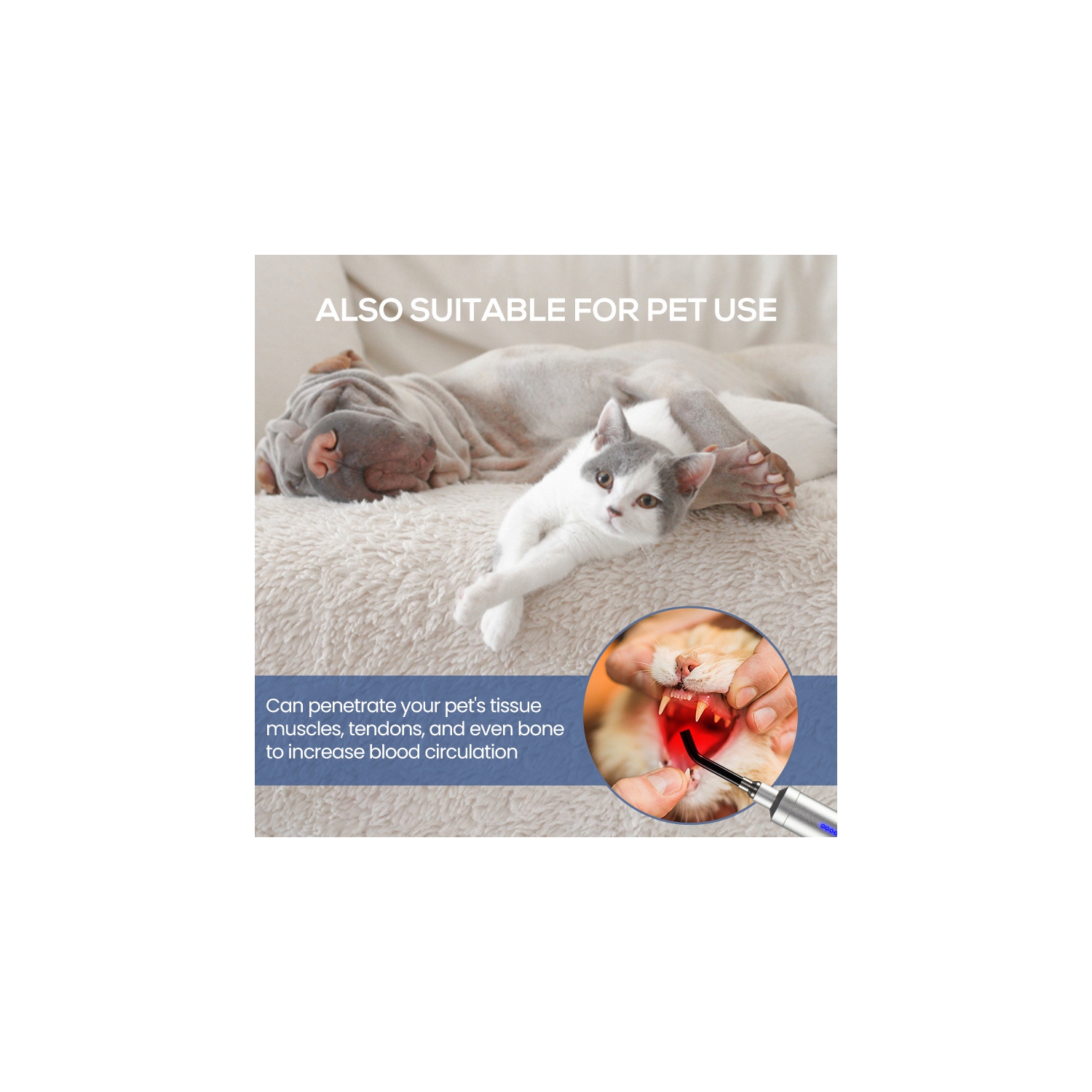 Infrared Red Light Therapy Device , Pain Relief for Lips, Mouth, Nose, Ear, with Near Infrared and Blue Light Therapy Light