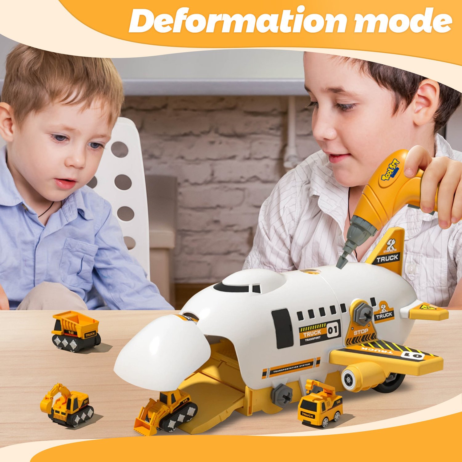 Disassembly and Assembly Toys, Deformation Track Aircraft, Glider Cabin with Ejection Track, Boy Model Toys