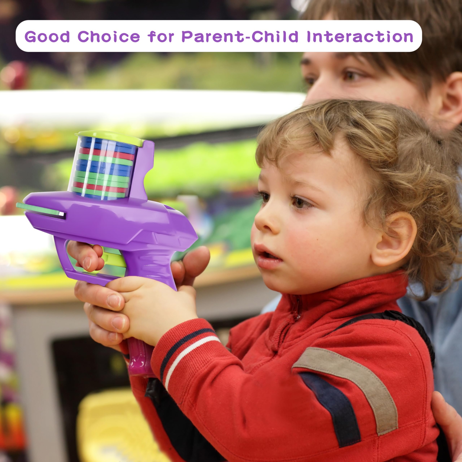 2-Piece Foam Disc Launcher, Frisbee Handheld Shooter, Indoor and Outdoor Shooting Toys, Birthday Gifts for Boys and Girls