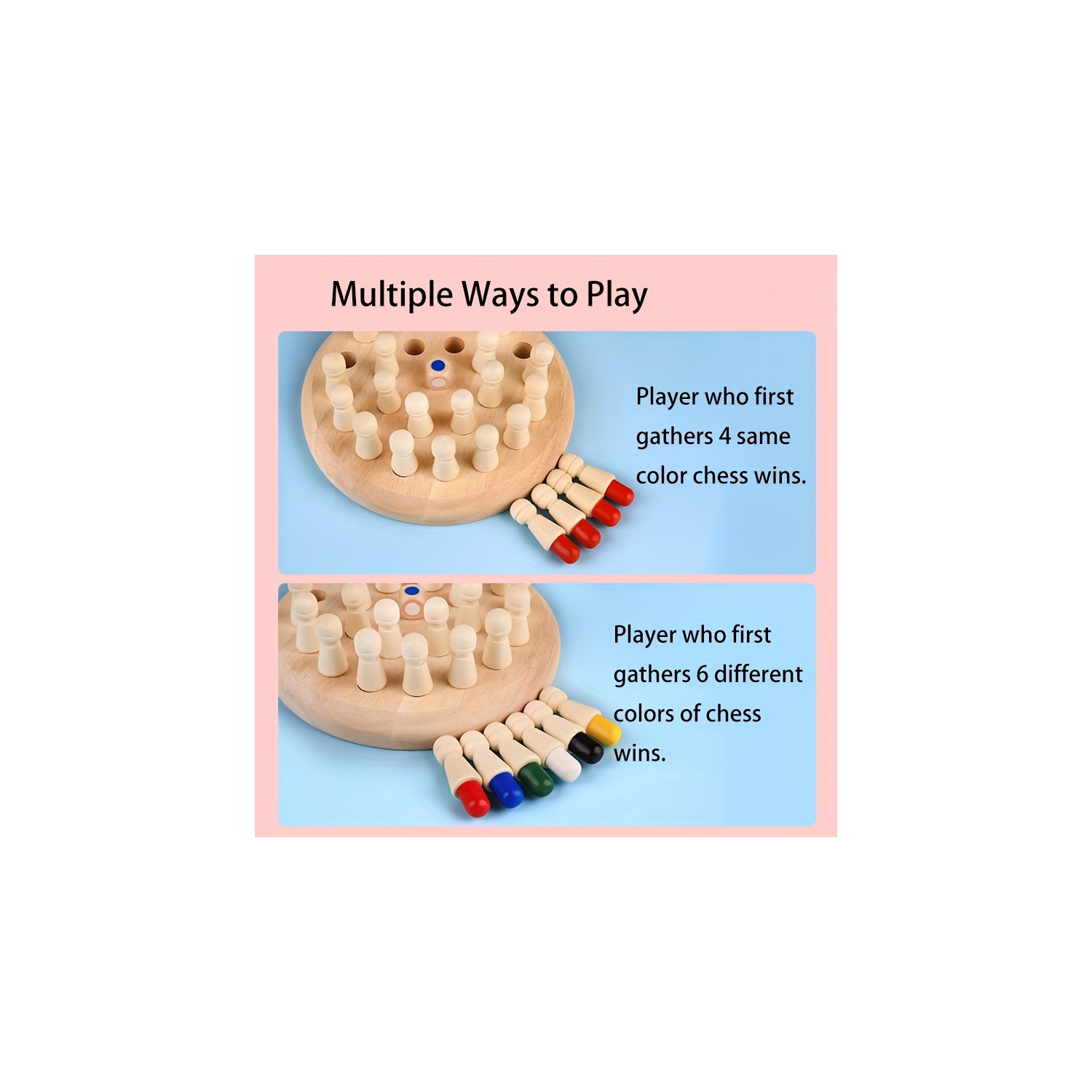 Wooden Memory Matching Board Game, Educational Logic Toy for Interaction and Entertainment, Christmas and Halloween Gift