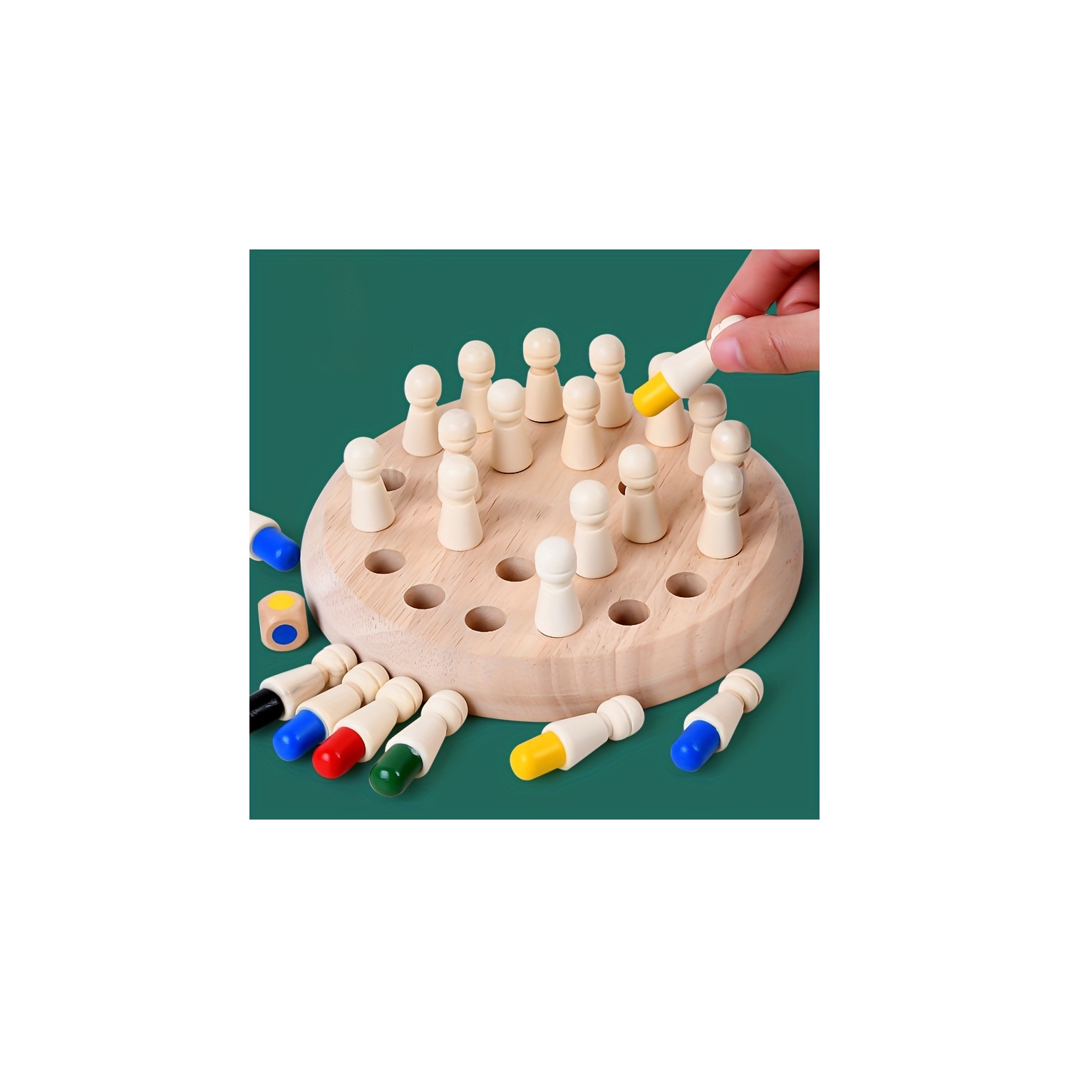 Wooden Memory Matching Board Game, Educational Logic Toy for Interaction and Entertainment, Christmas and Halloween Gift